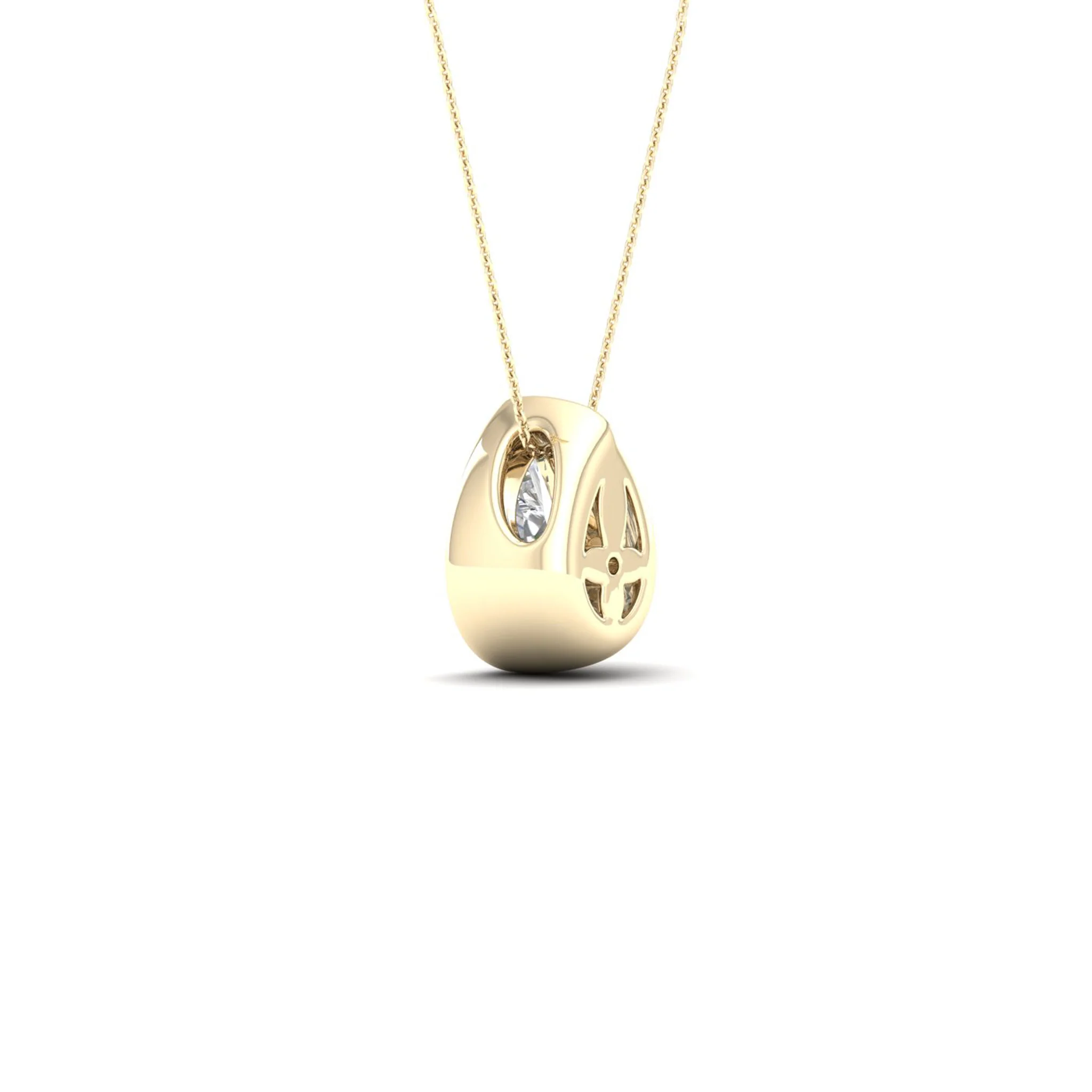 1/2 ctw Pear Bezel Set Solitaire Pendant - Image 4