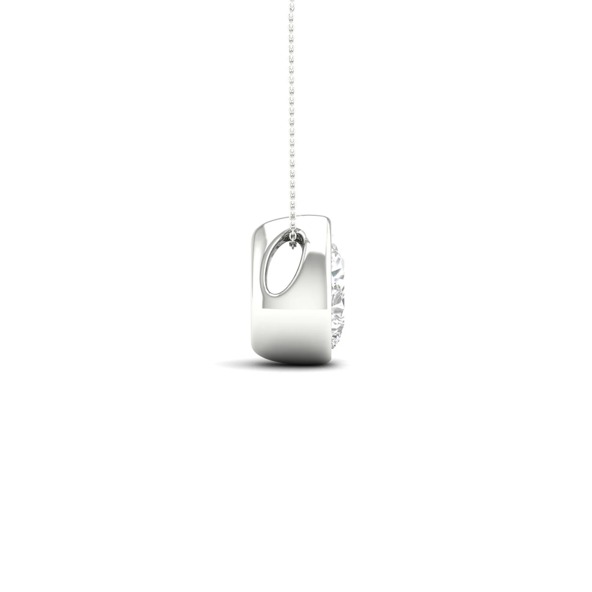 1/2 ctw Pear Bezel Set Solitaire Pendant - Image 7