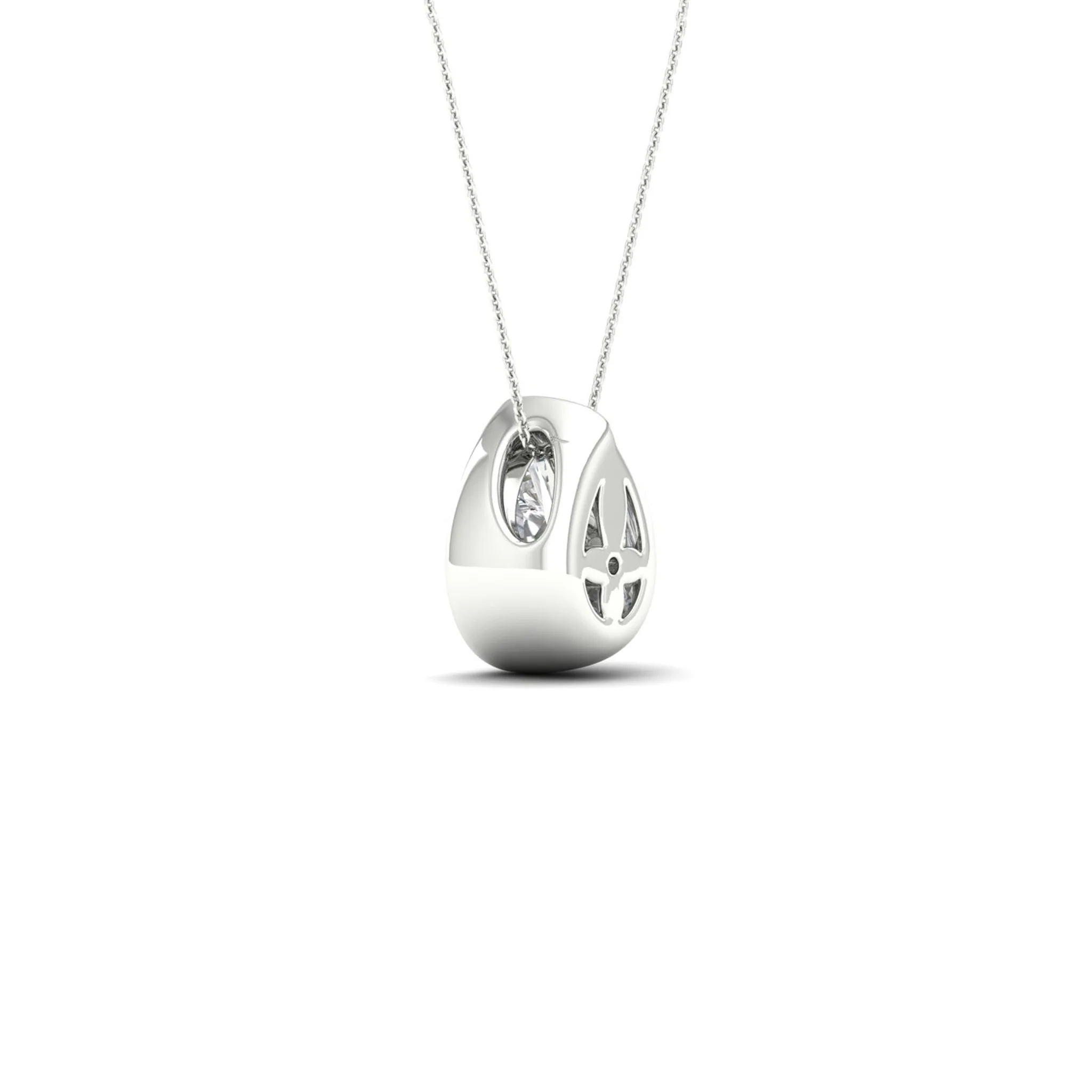 1/2 ctw Pear Bezel Set Solitaire Pendant - Image 8