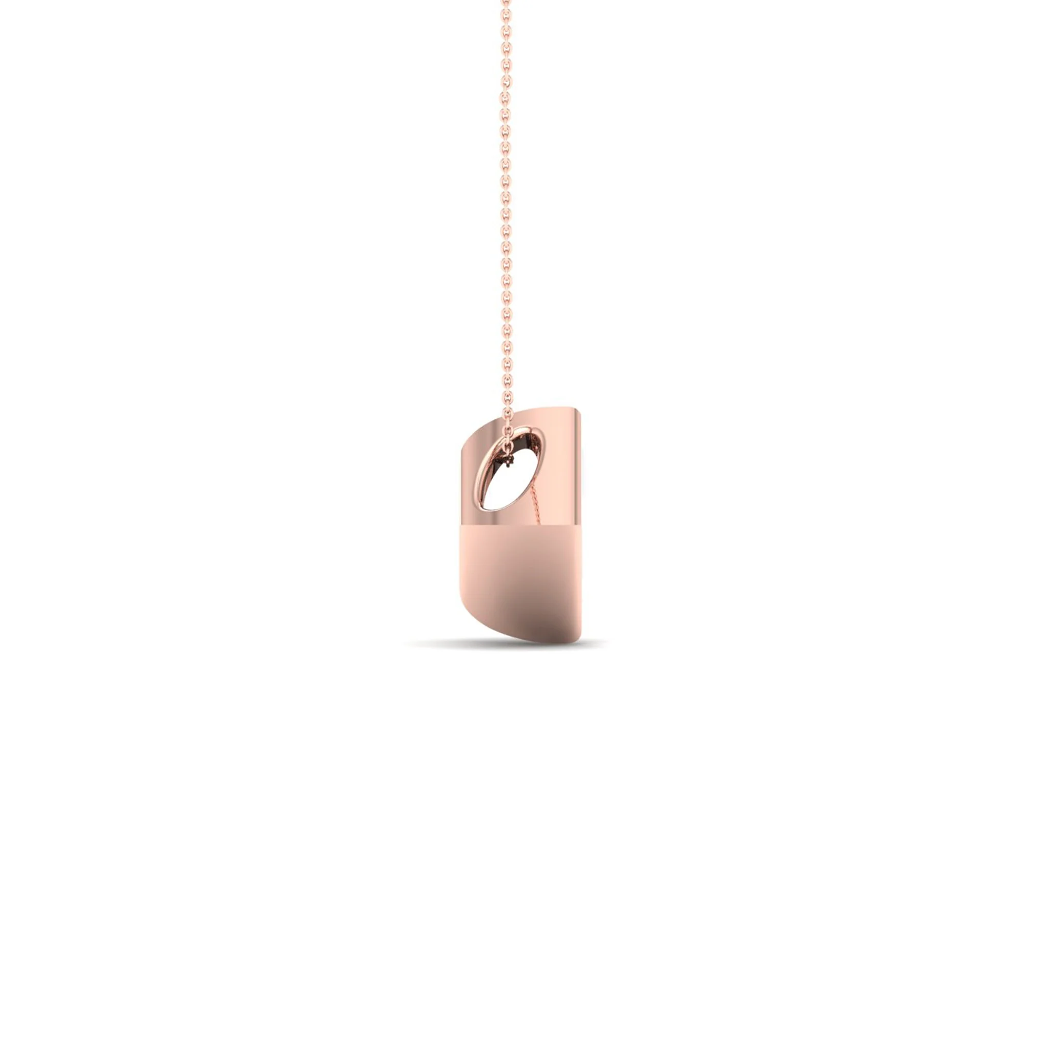 1/2 ctw Princess Bezel Set Solitaire Pendant - Image 13
