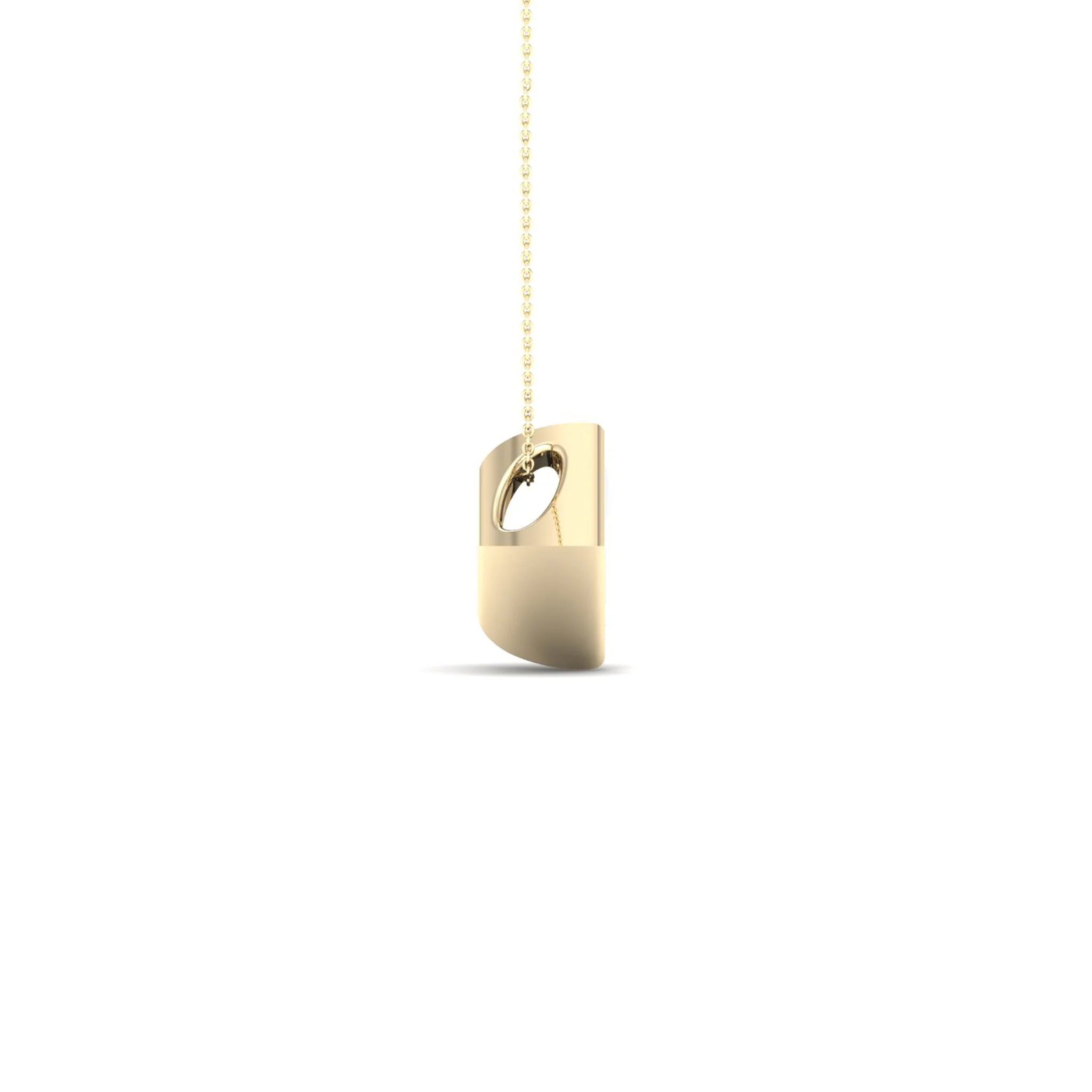 1/2 ctw Princess Bezel Set Solitaire Pendant - Image 3