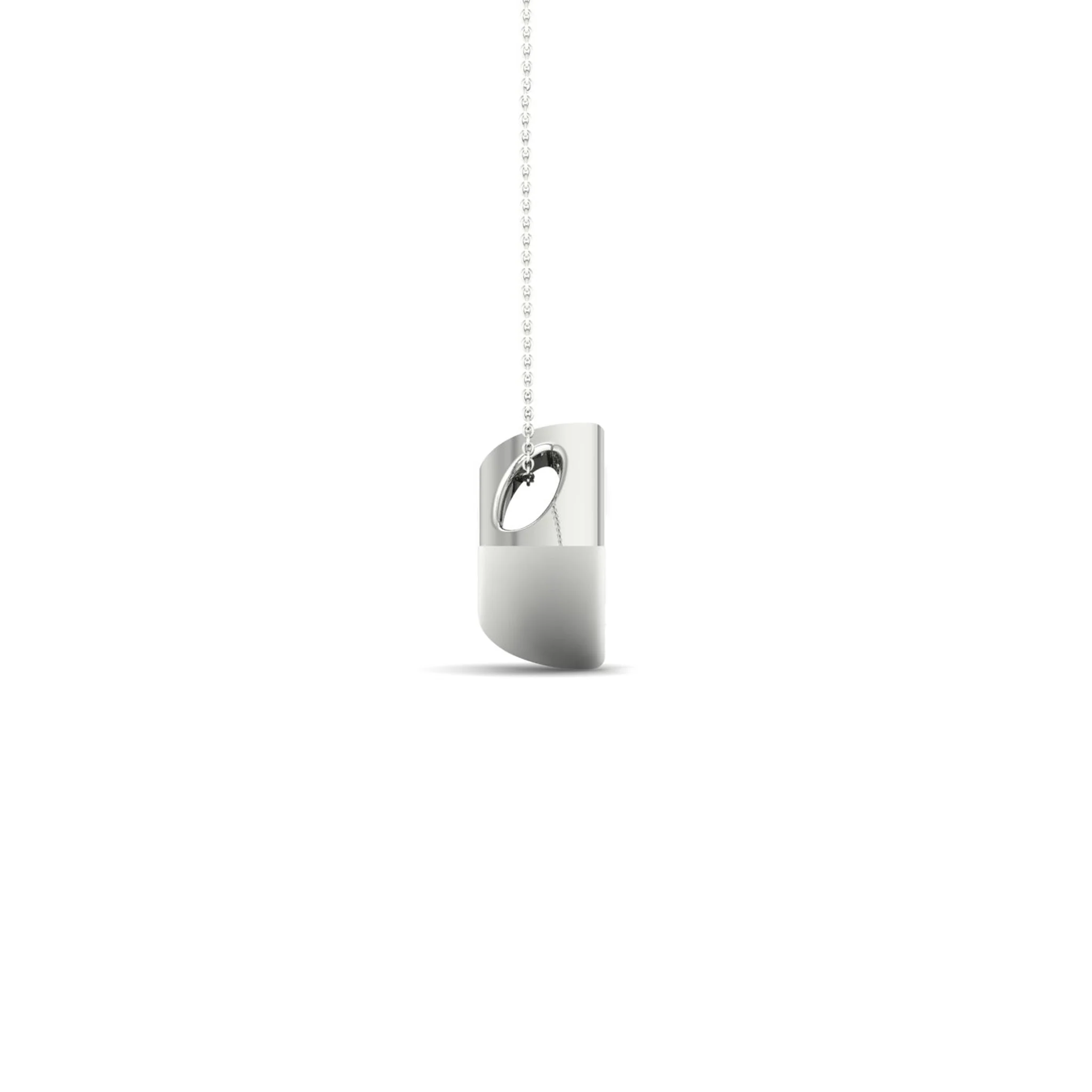 1/2 ctw Princess Bezel Set Solitaire Pendant - Image 7