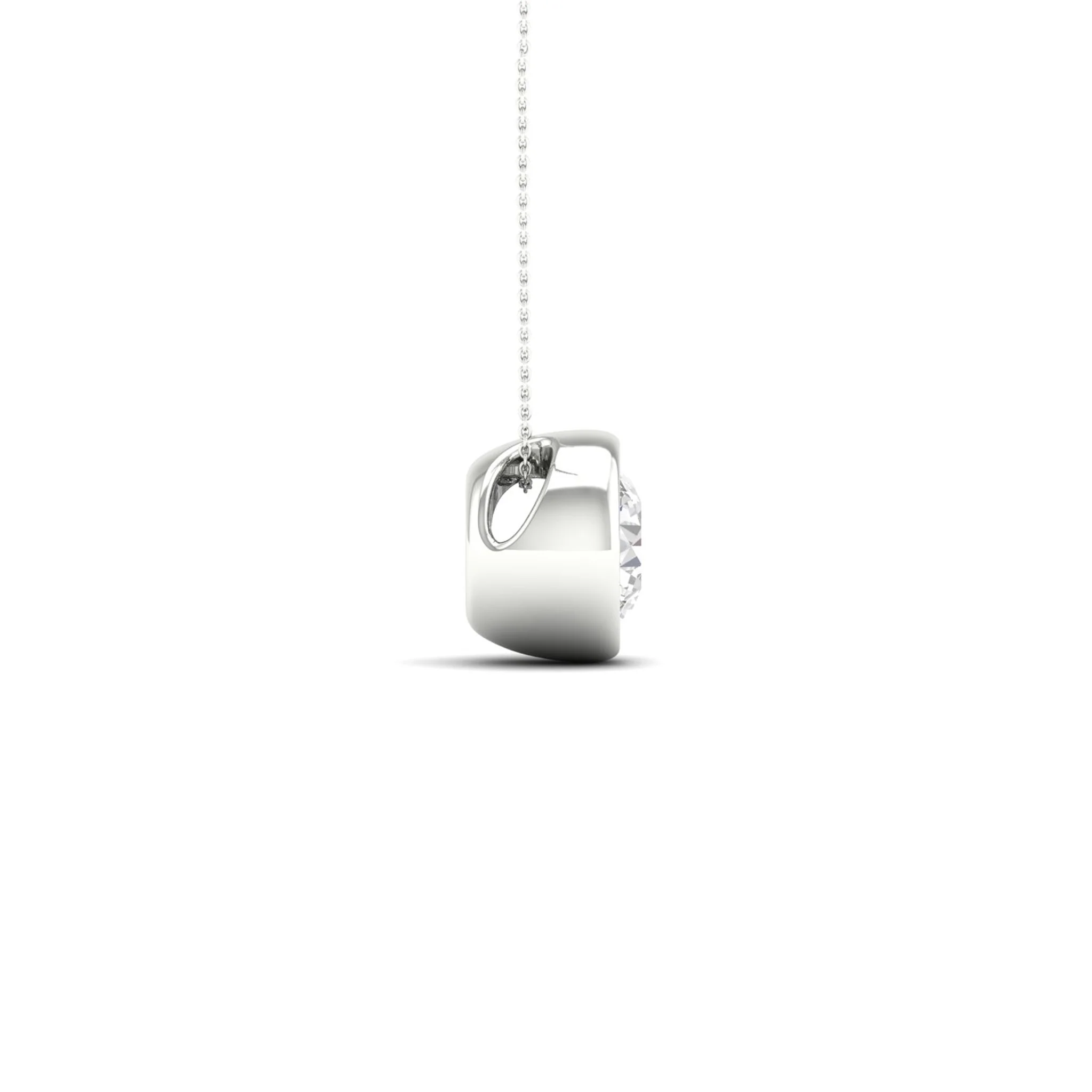 1/2 ctw Round Bezel Set Solitaire Pendant - Image 11