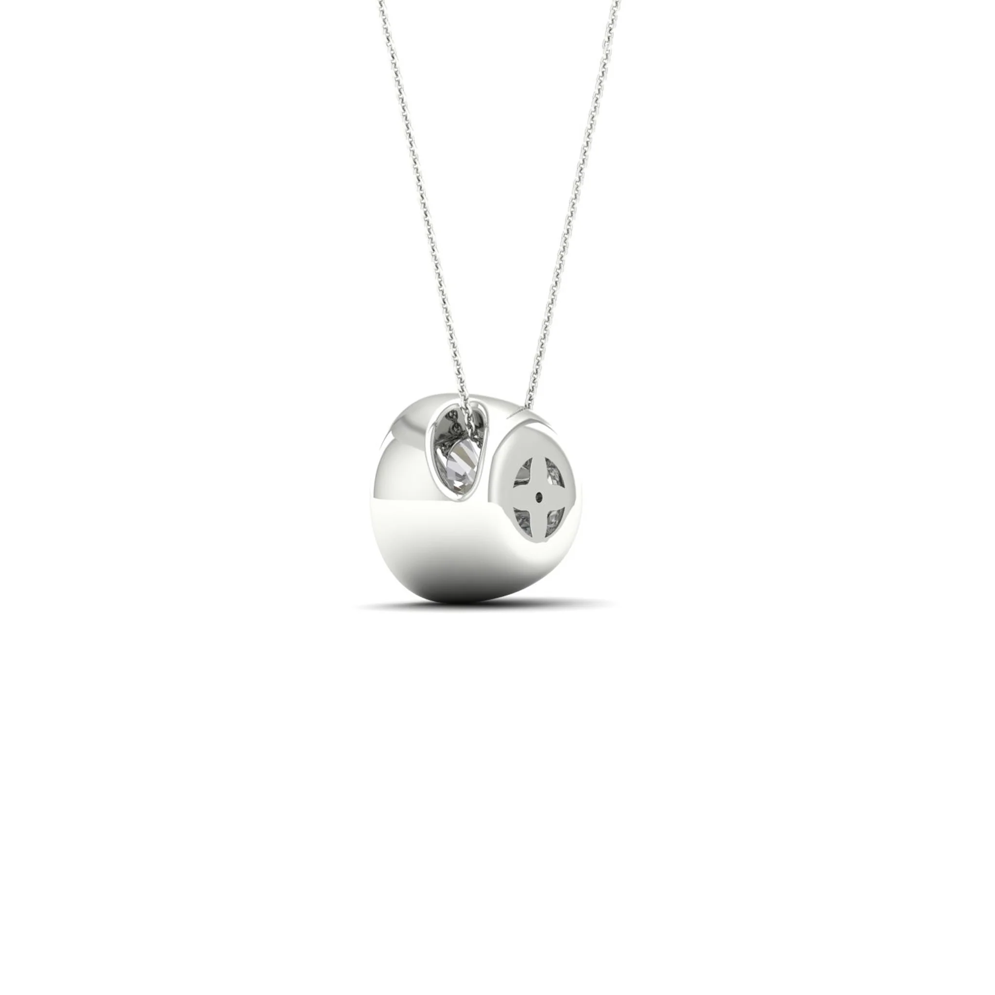 1/2 ctw Round Bezel Set Solitaire Pendant - Image 12
