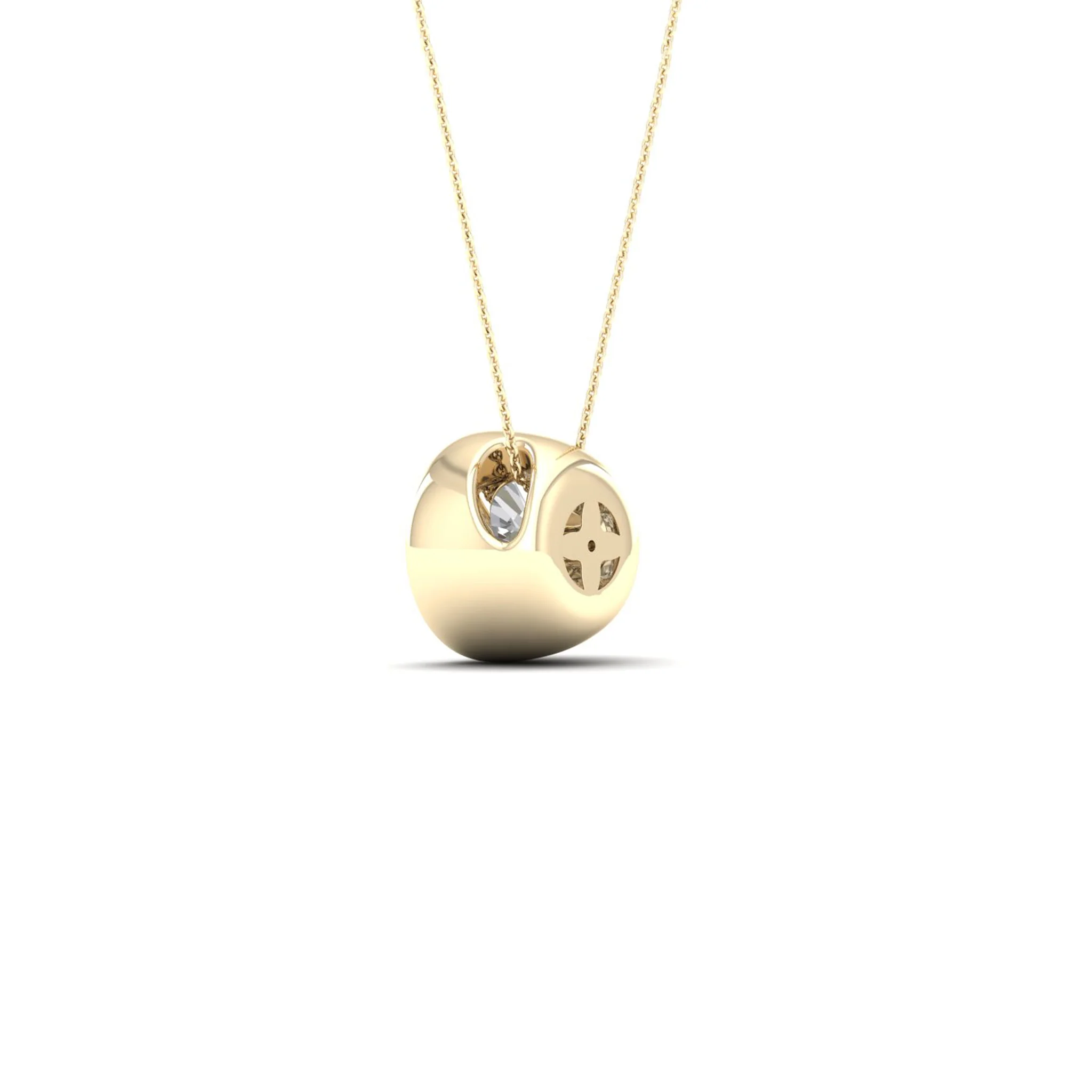 1/2 ctw Round Bezel Set Solitaire Pendant - Image 4