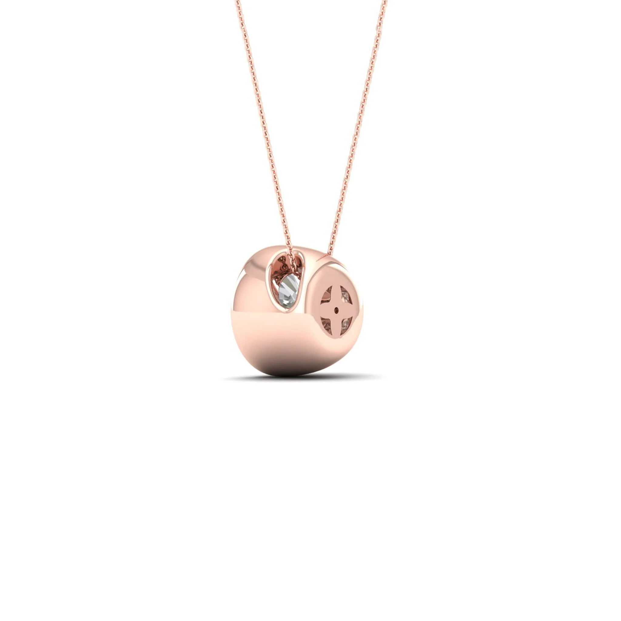 1/2 ctw Round Bezel Set Solitaire Pendant - Image 8
