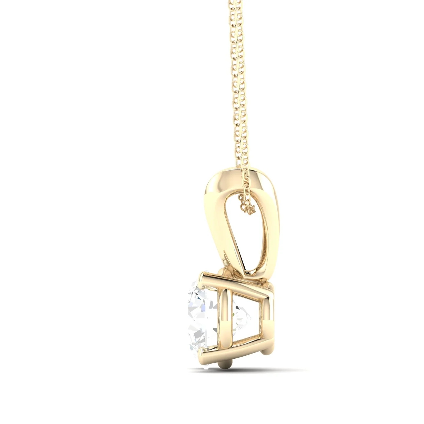1/2 ctw Split Bail Round Solitaire Pendant - Image 3