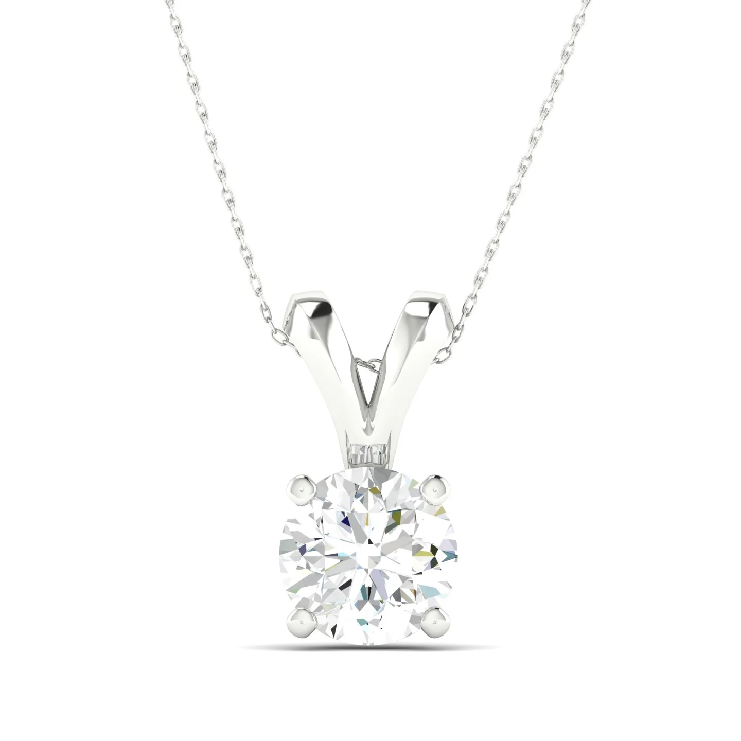 1/2 ctw Split Bail Round Solitaire Pendant - Image 4