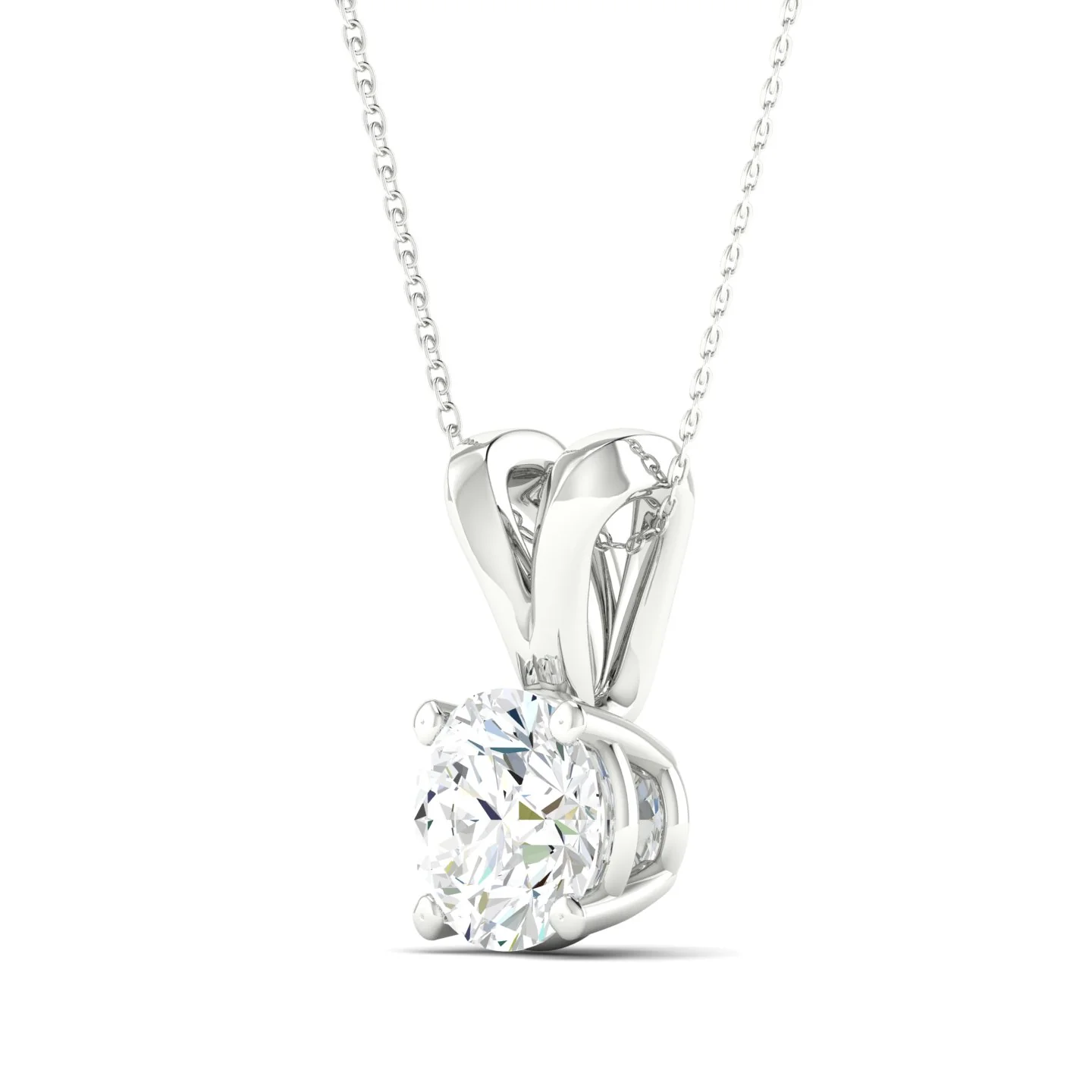 1/2 ctw Split Bail Round Solitaire Pendant - Image 5
