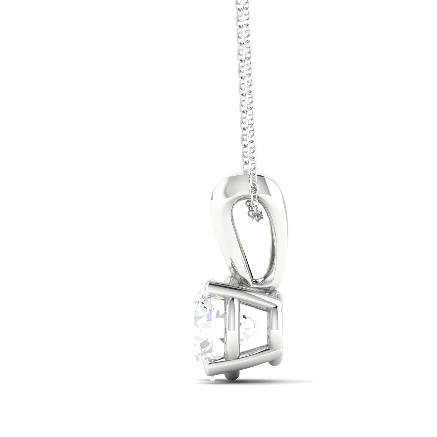 1/2 ctw Split Bail Round Solitaire Pendant - Image 6