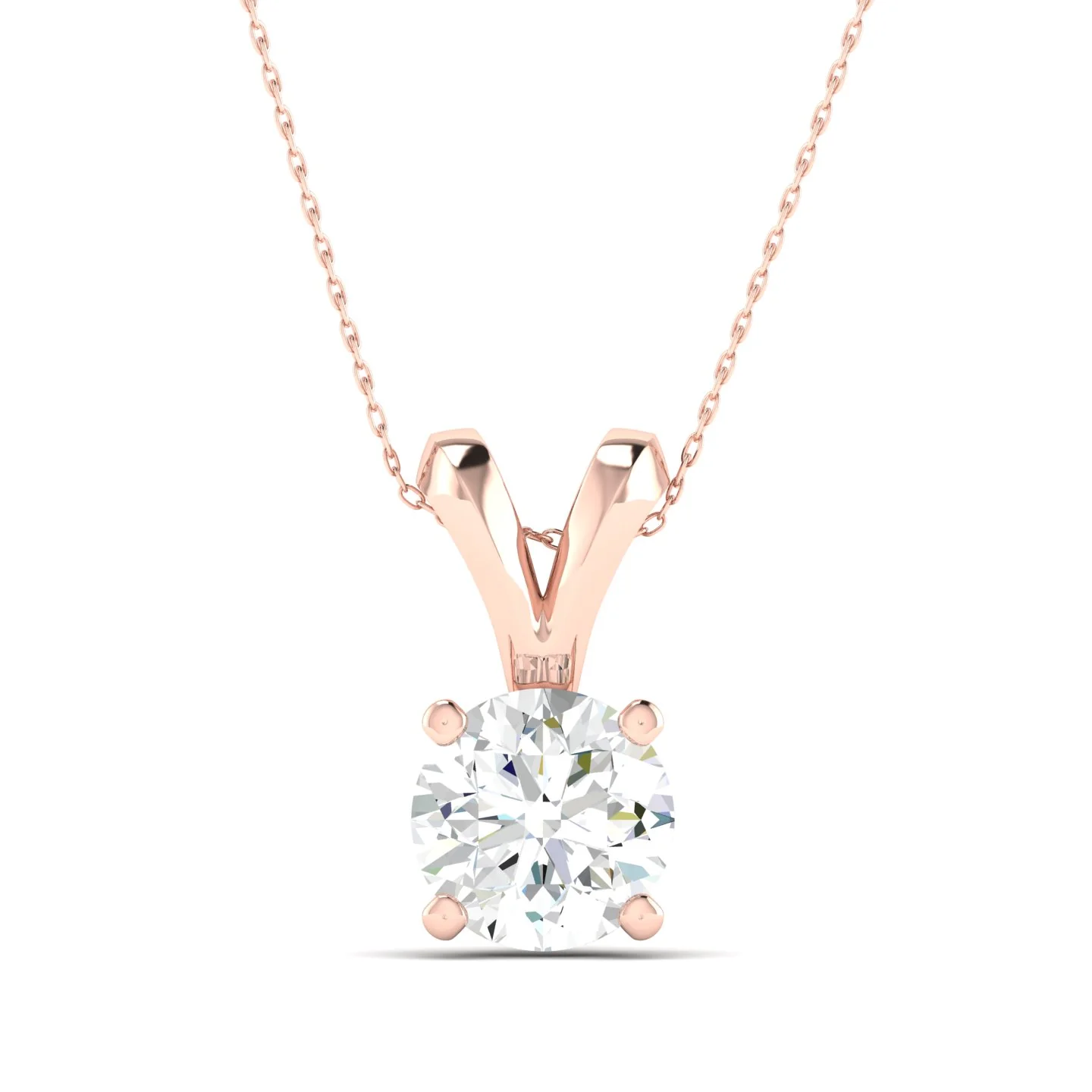 1/2 ctw Split Bail Round Solitaire Pendant - Image 7