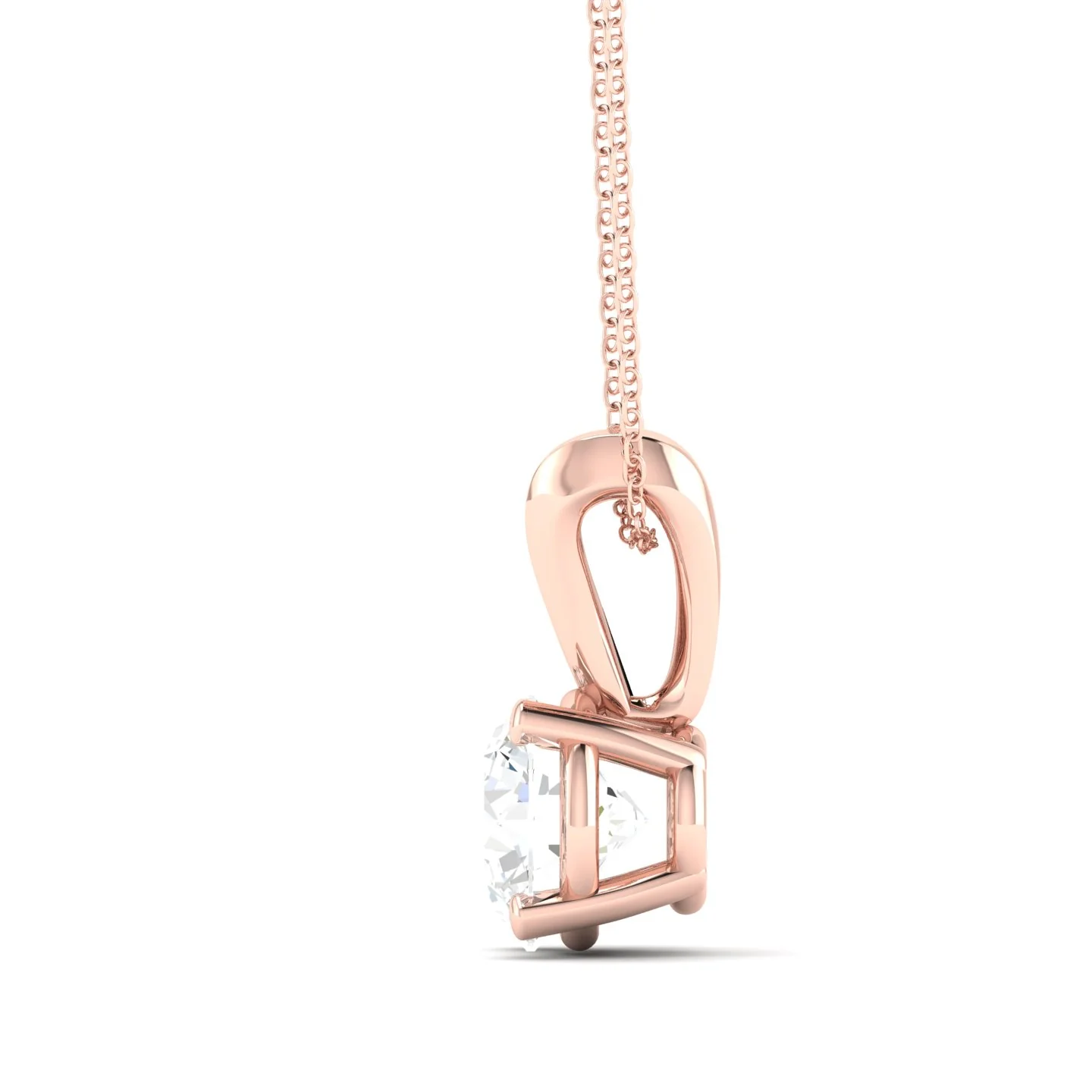 1/2 ctw Split Bail Round Solitaire Pendant - Image 8