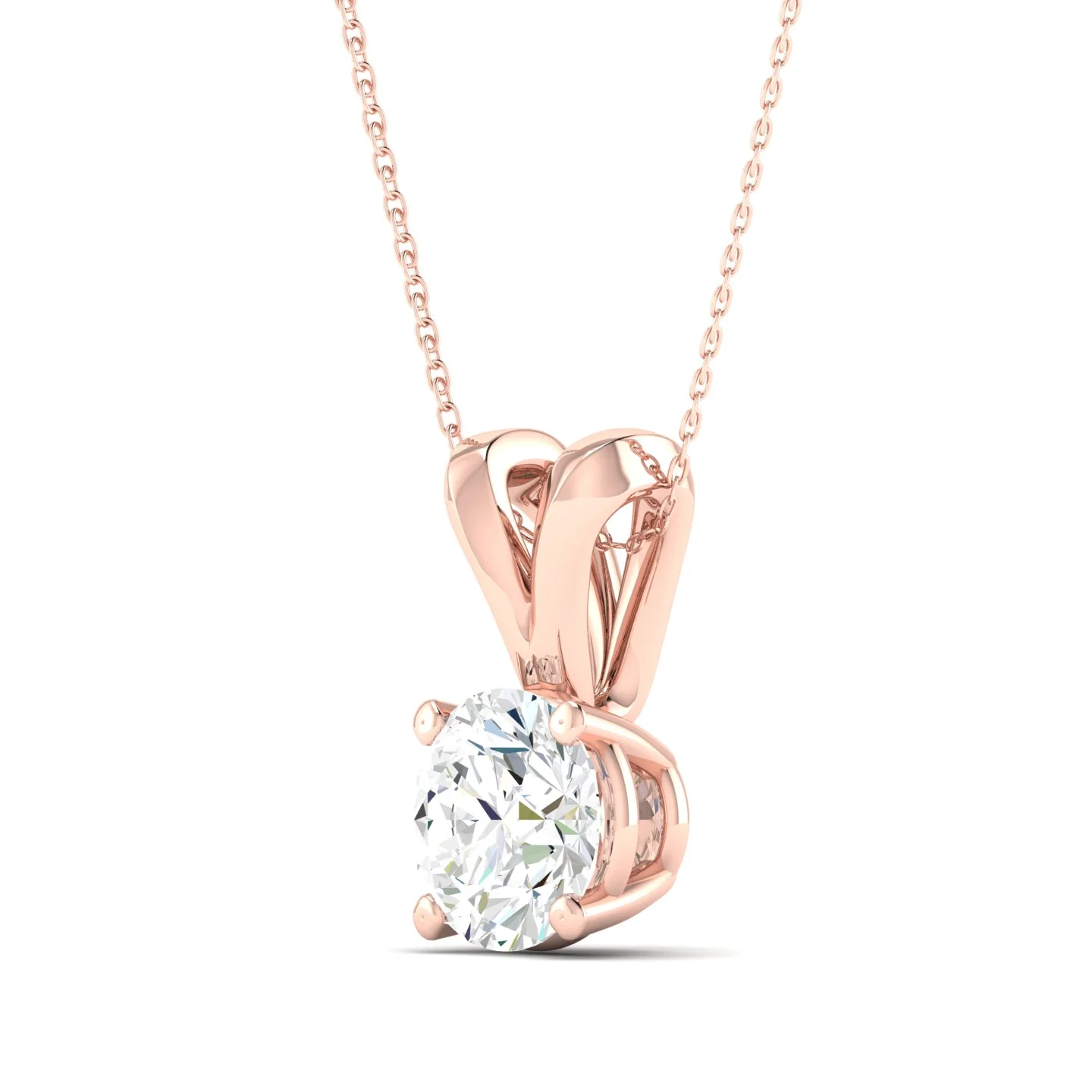 1/2 ctw Split Bail Round Solitaire Pendant - Image 9