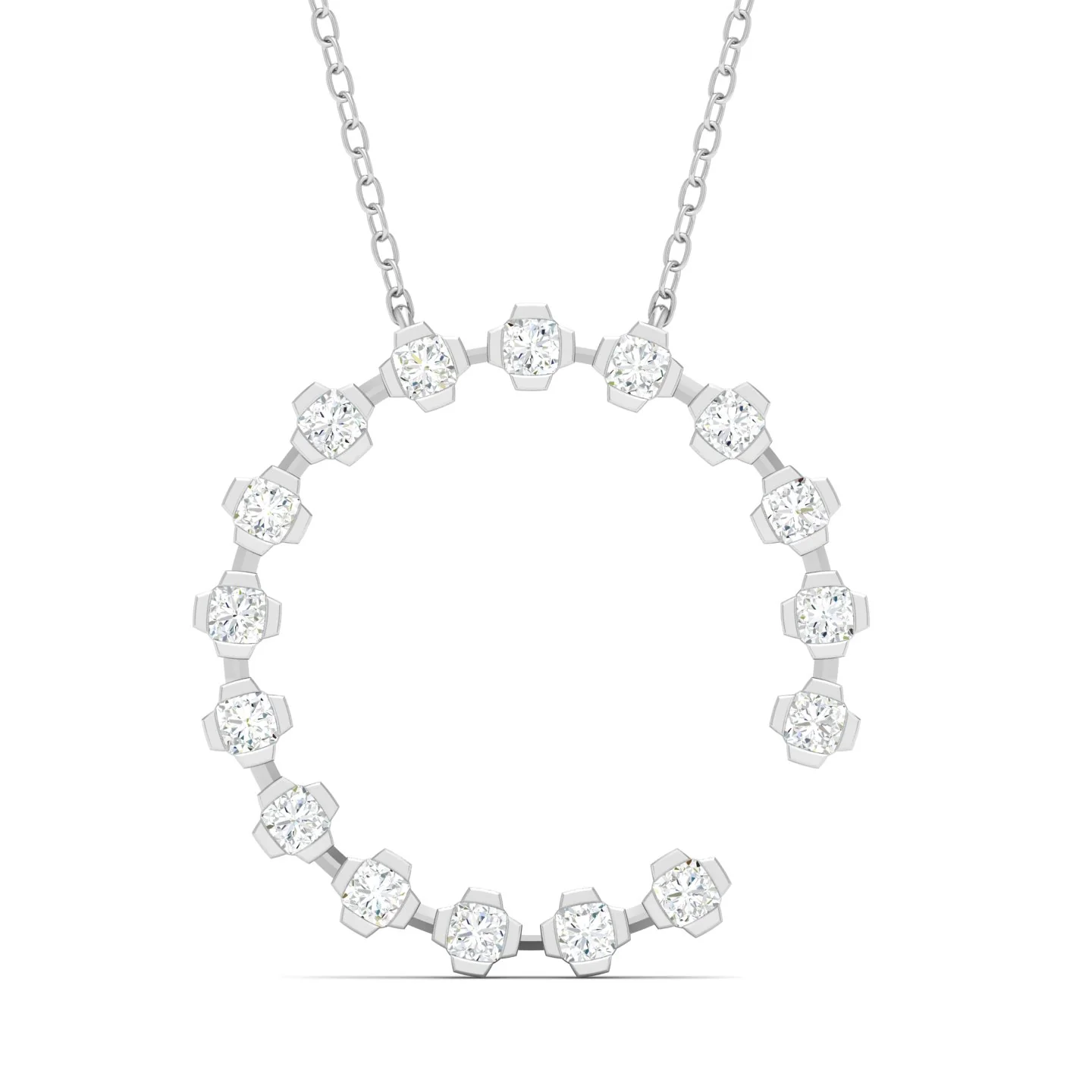 1/2 Faux Oval Open Circle Fashion Pendant - Image 4