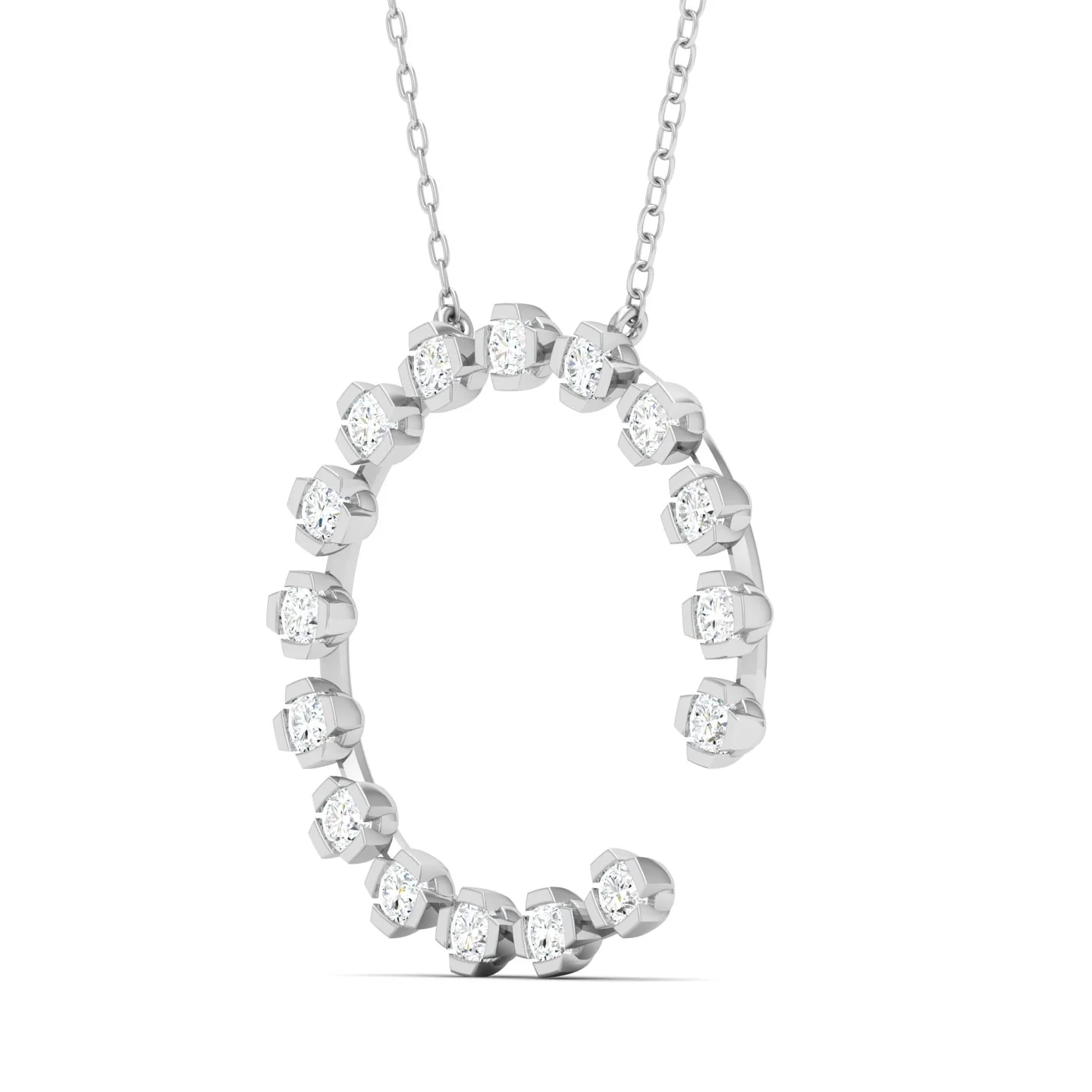 1/2 Faux Oval Open Circle Fashion Pendant - Image 5