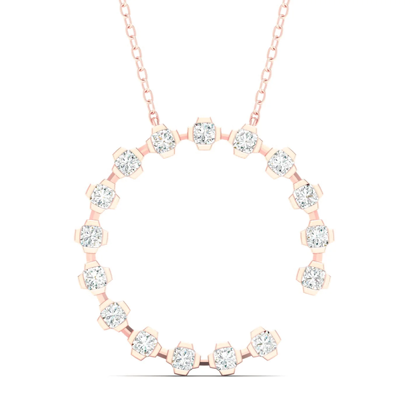 1/2 Faux Oval Open Circle Fashion Pendant - Image 7