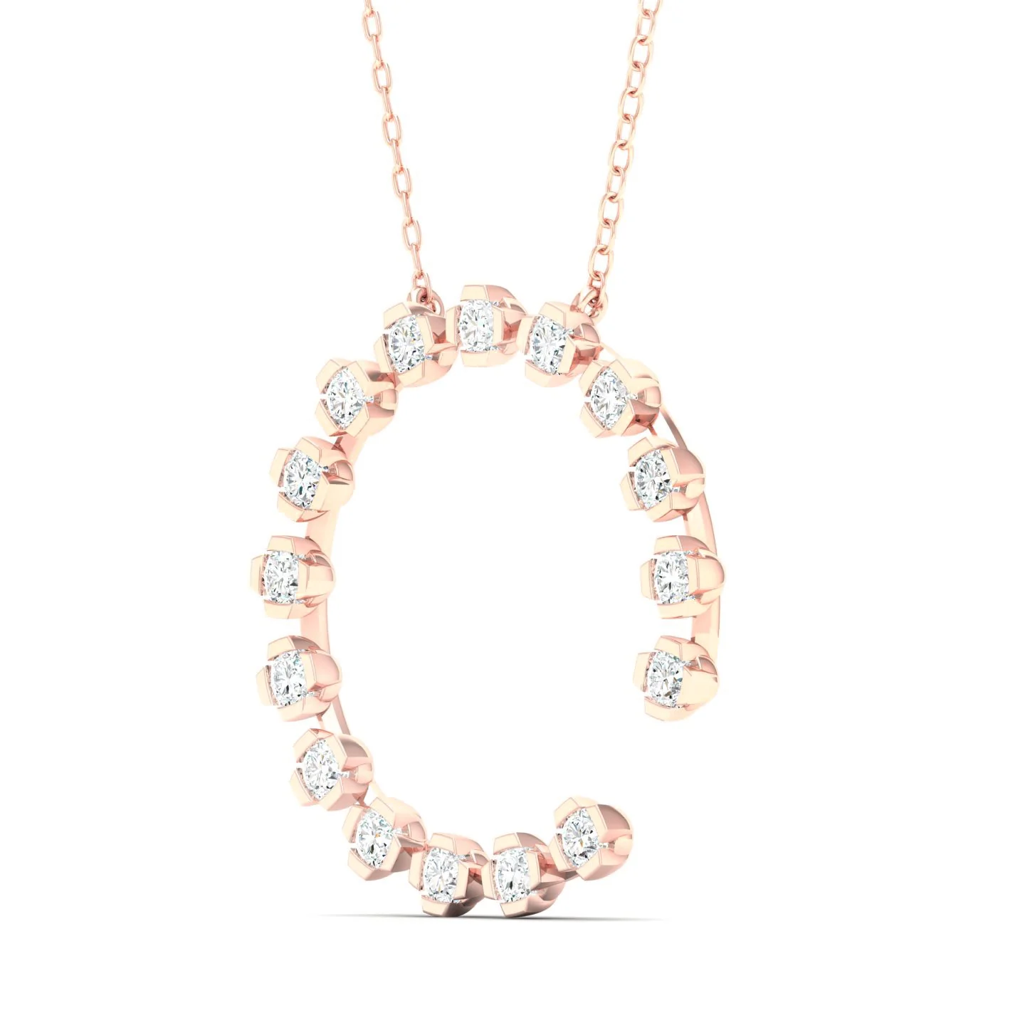 1/2 Faux Oval Open Circle Fashion Pendant - Image 9