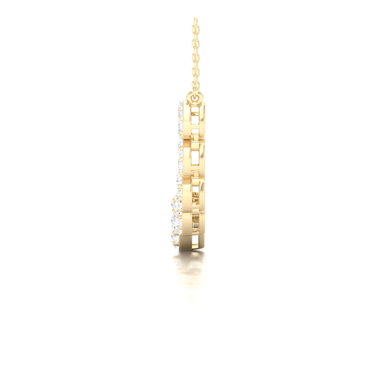1 3/4 Ctw Nine Cluster Graduating Fashion Pendant - Image 3