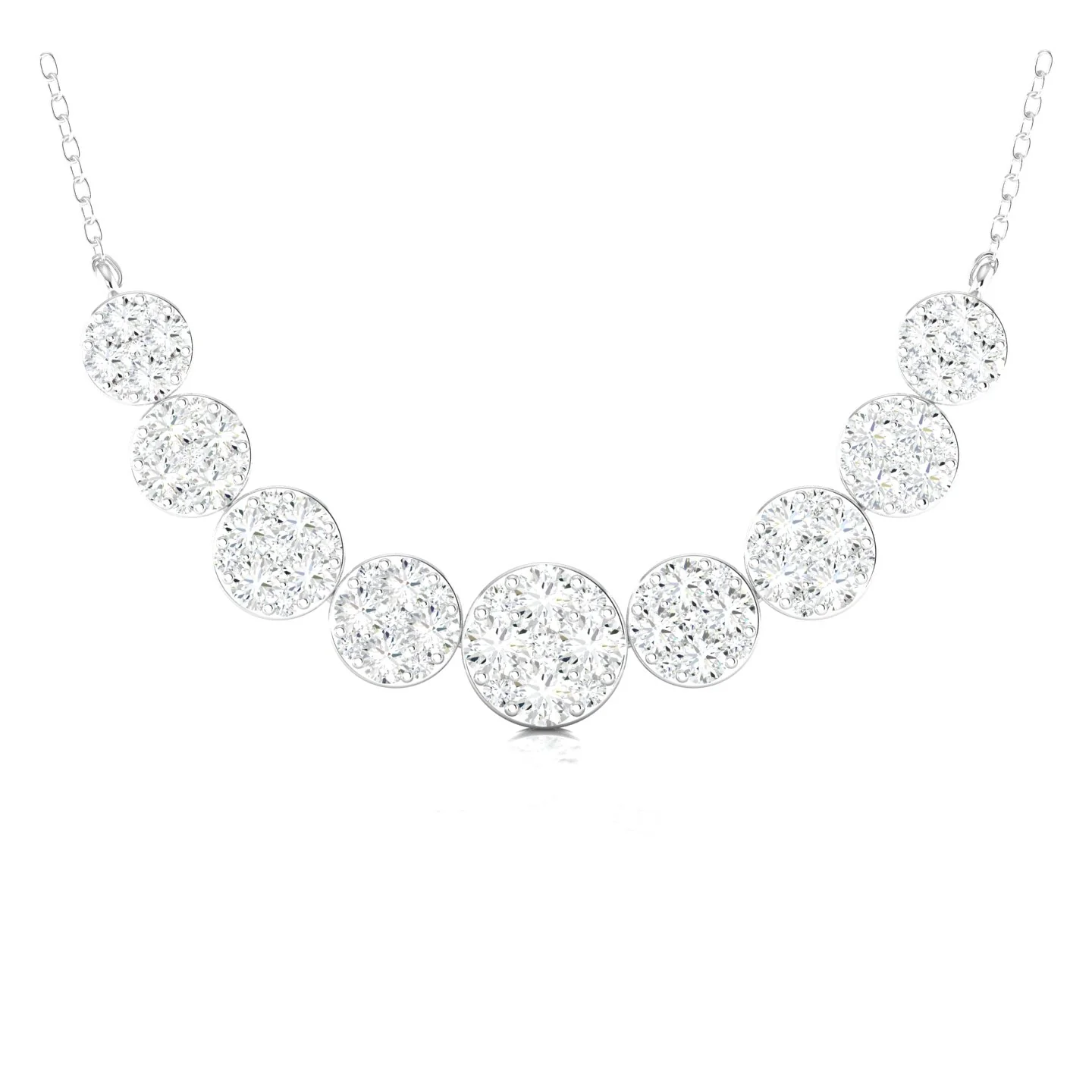 1 3/4 Ctw Nine Cluster Graduating Fashion Pendant - Image 4