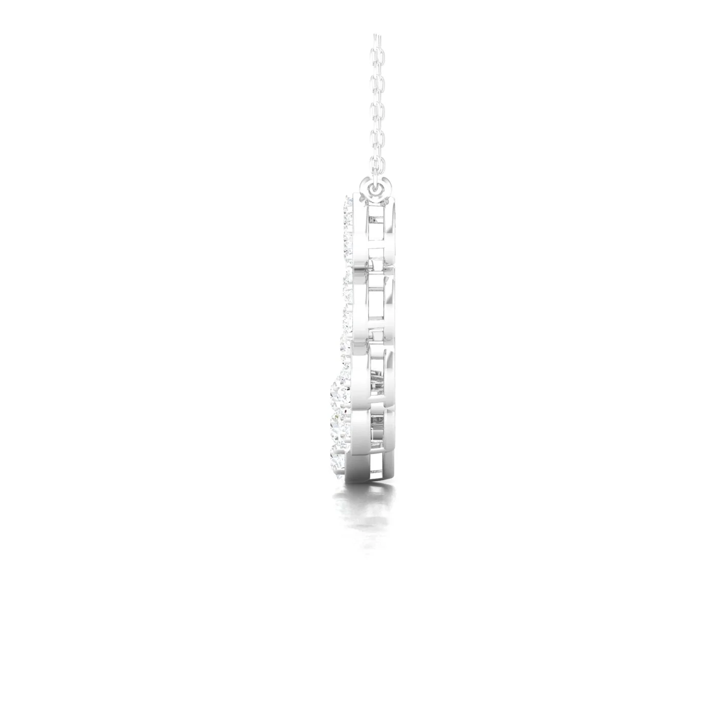 1 3/4 Ctw Nine Cluster Graduating Fashion Pendant - Image 5