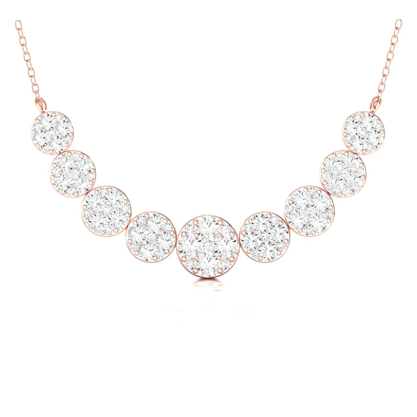 1 3/4 Ctw Nine Cluster Graduating Fashion Pendant - Image 7