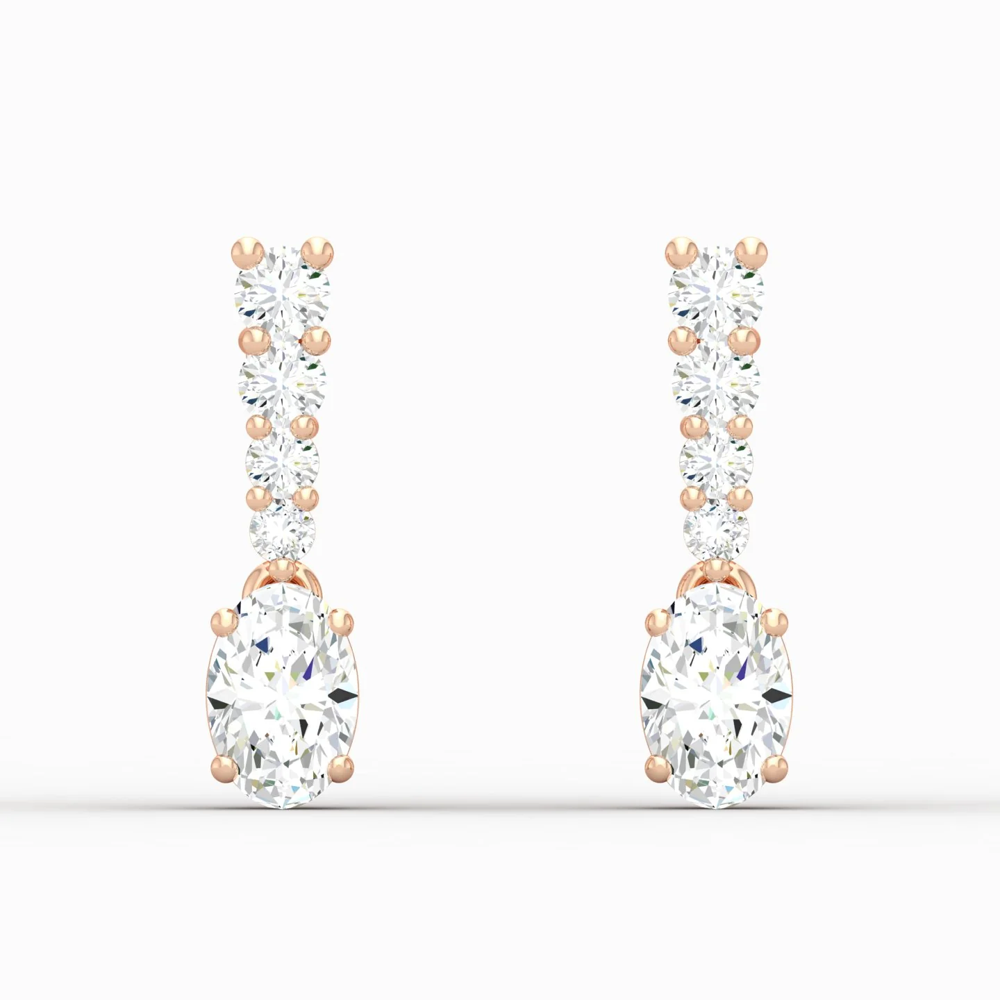 1 3/4 ctw Oval Drop Fashion Earring - Image 3