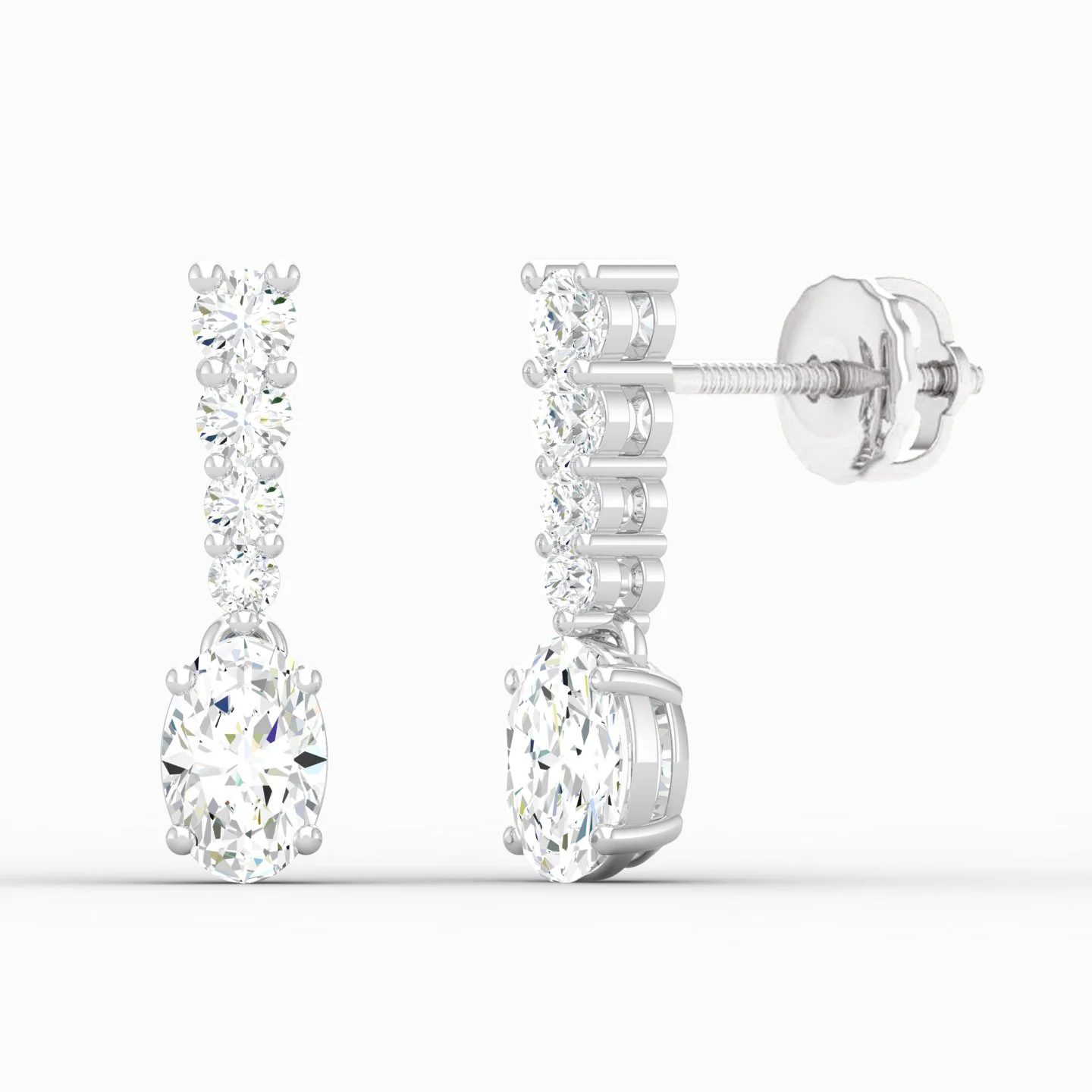 1 3/4 ctw Oval Drop Fashion Earring - Image 4