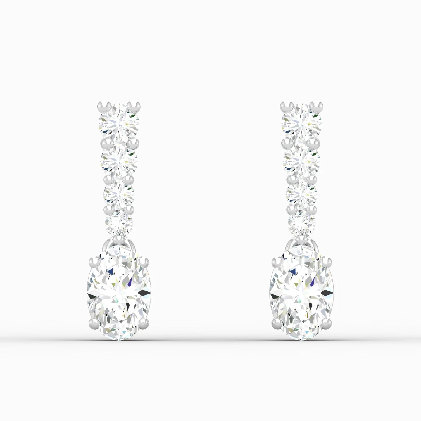 1 3/4 ctw Oval Drop Fashion Earring - Image 5