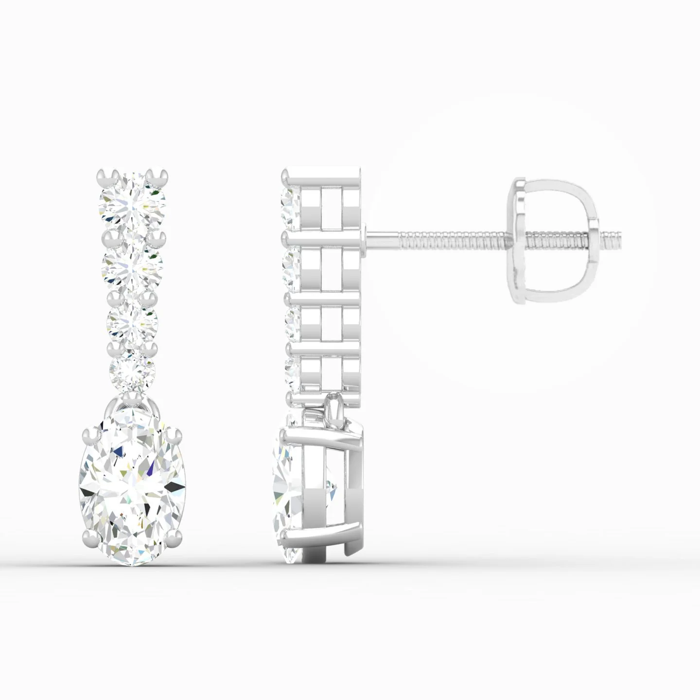 1 3/4 ctw Oval Drop Fashion Earring - Image 6