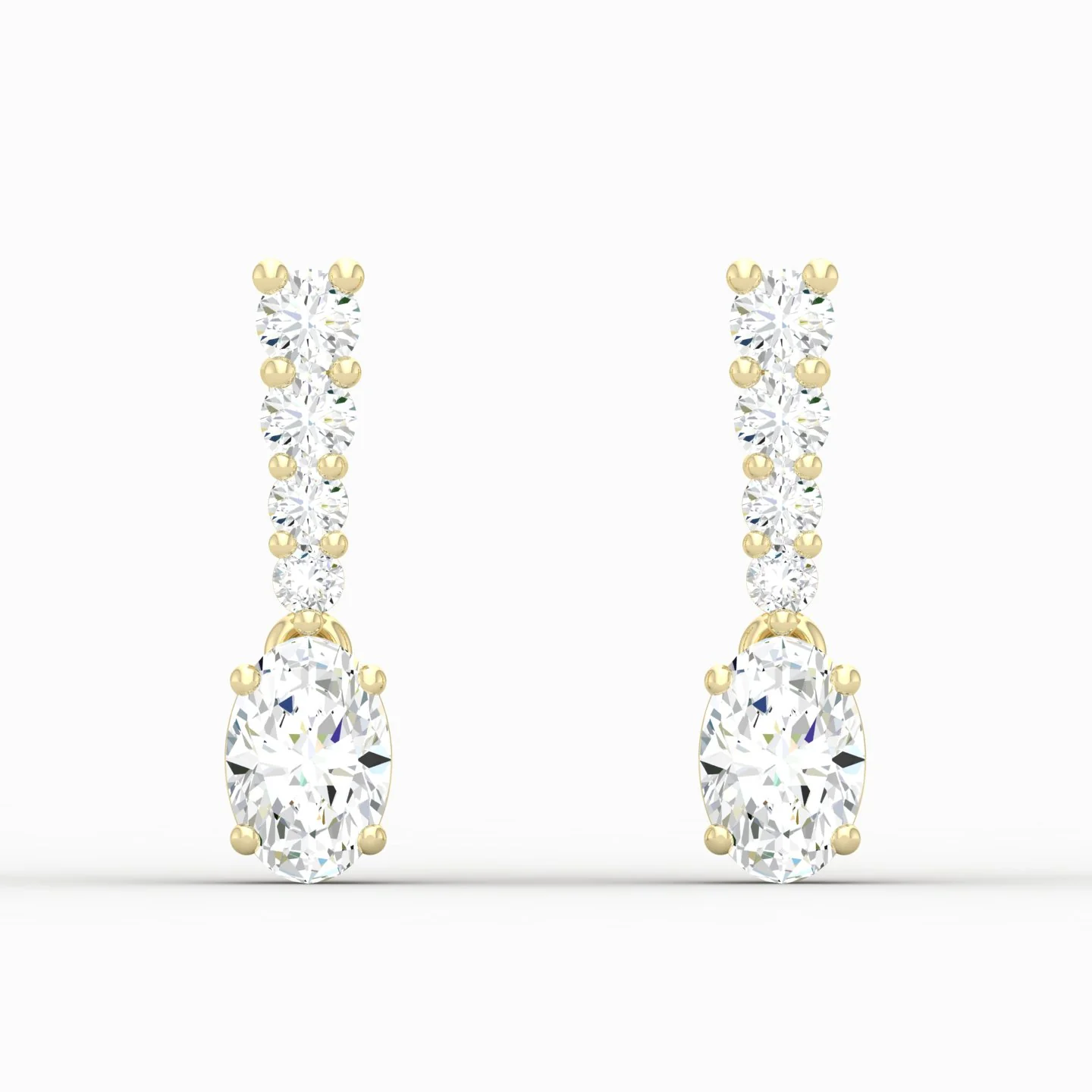 1 3/4 ctw Oval Drop Fashion Earring - Image 7