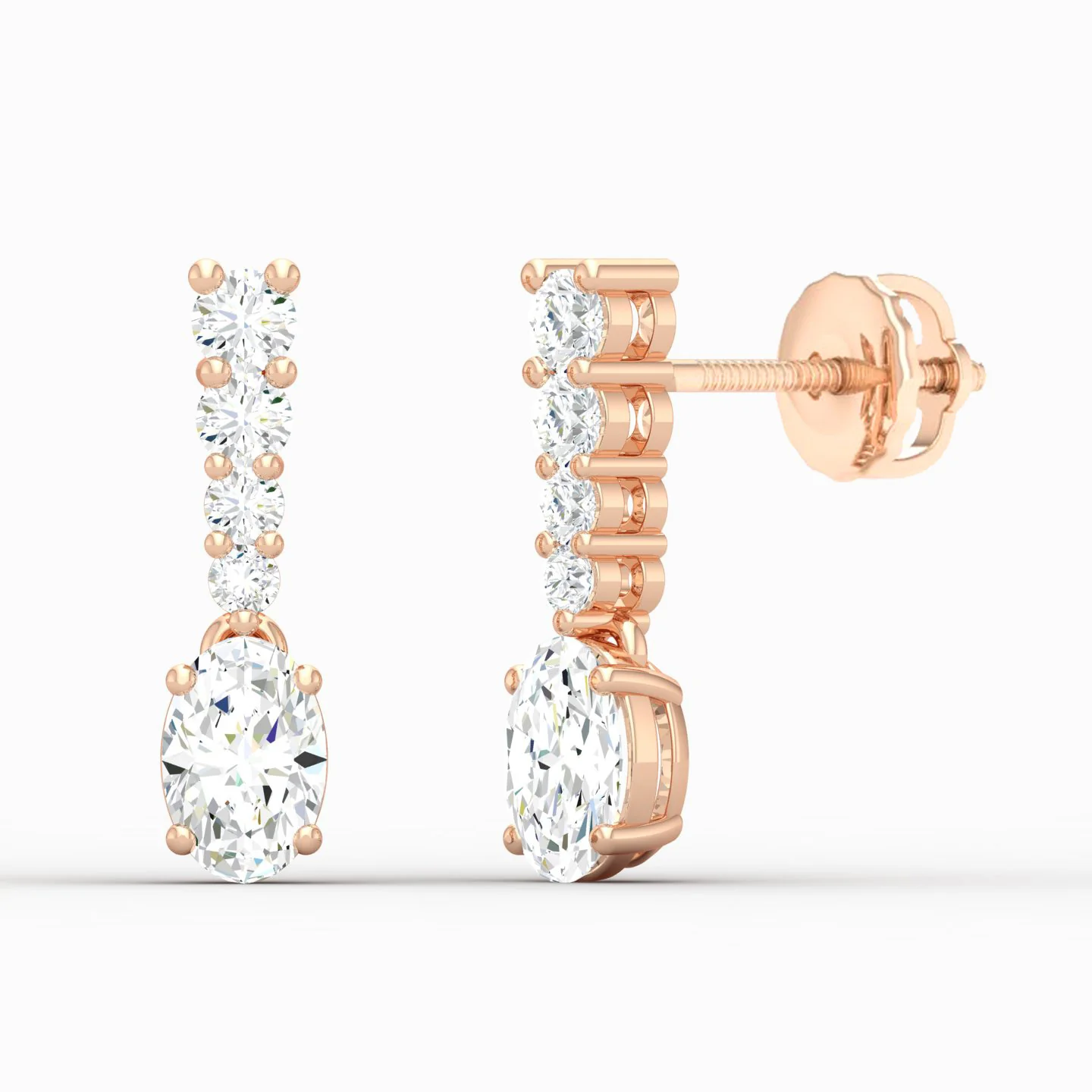 1 3/4 ctw Oval Drop Fashion Earring - Image 8