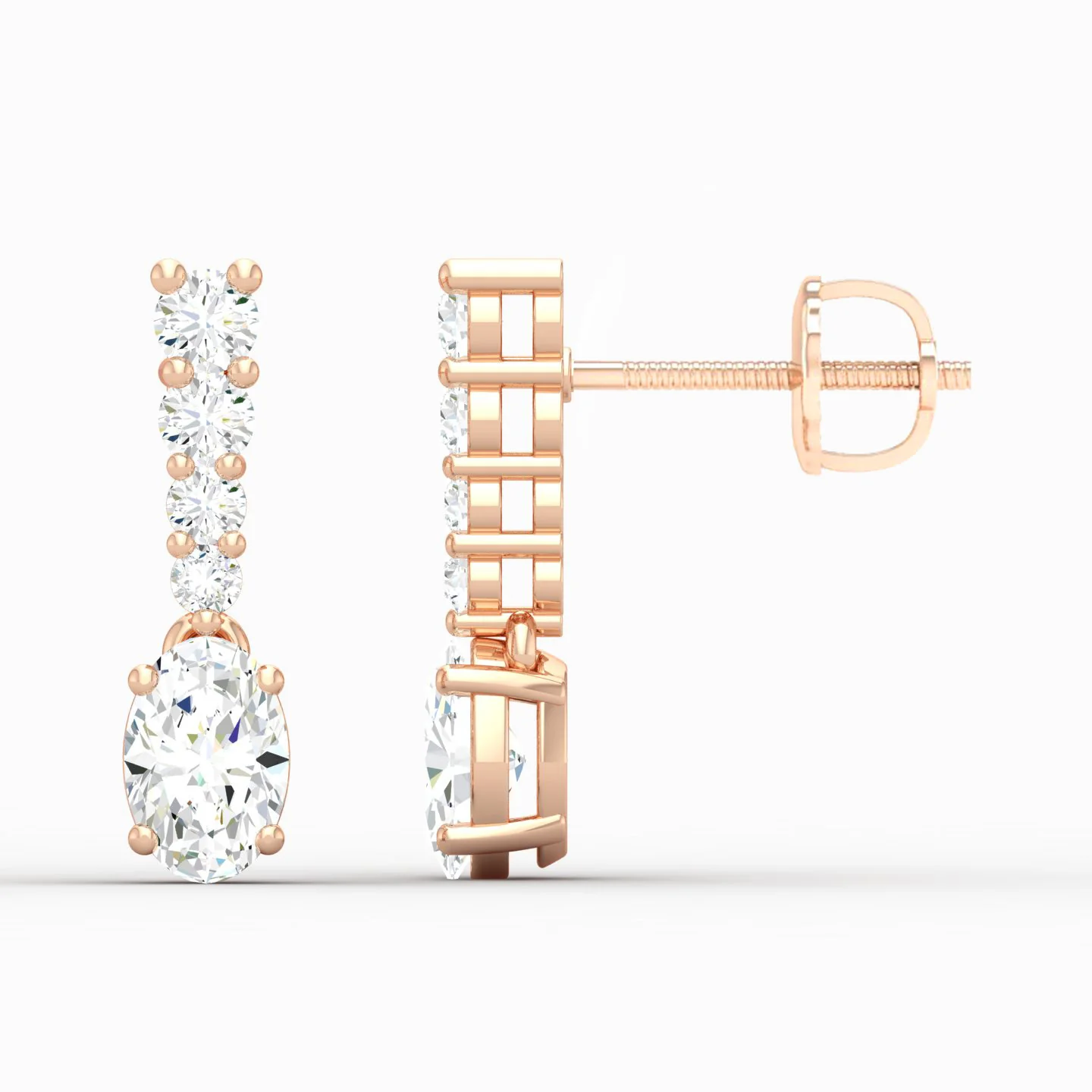 1 3/4 ctw Oval Drop Fashion Earring - Image 9