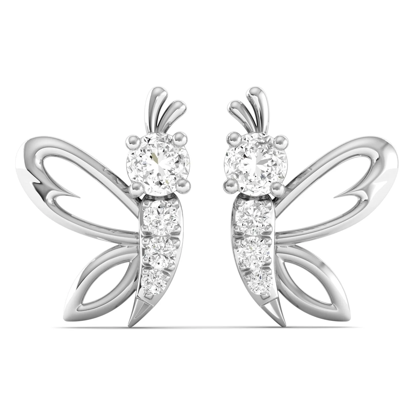 Lab Grown Diamond Butterfly Stud Earrings 9k Solid Gold - Image 8