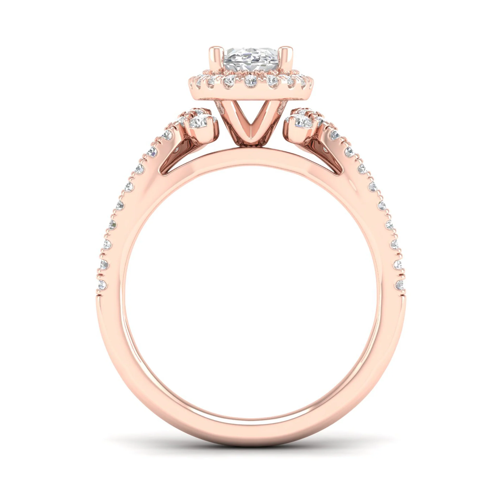1 5/8 ctw Oval Halo Split Shank Engagement Ring - Image 10