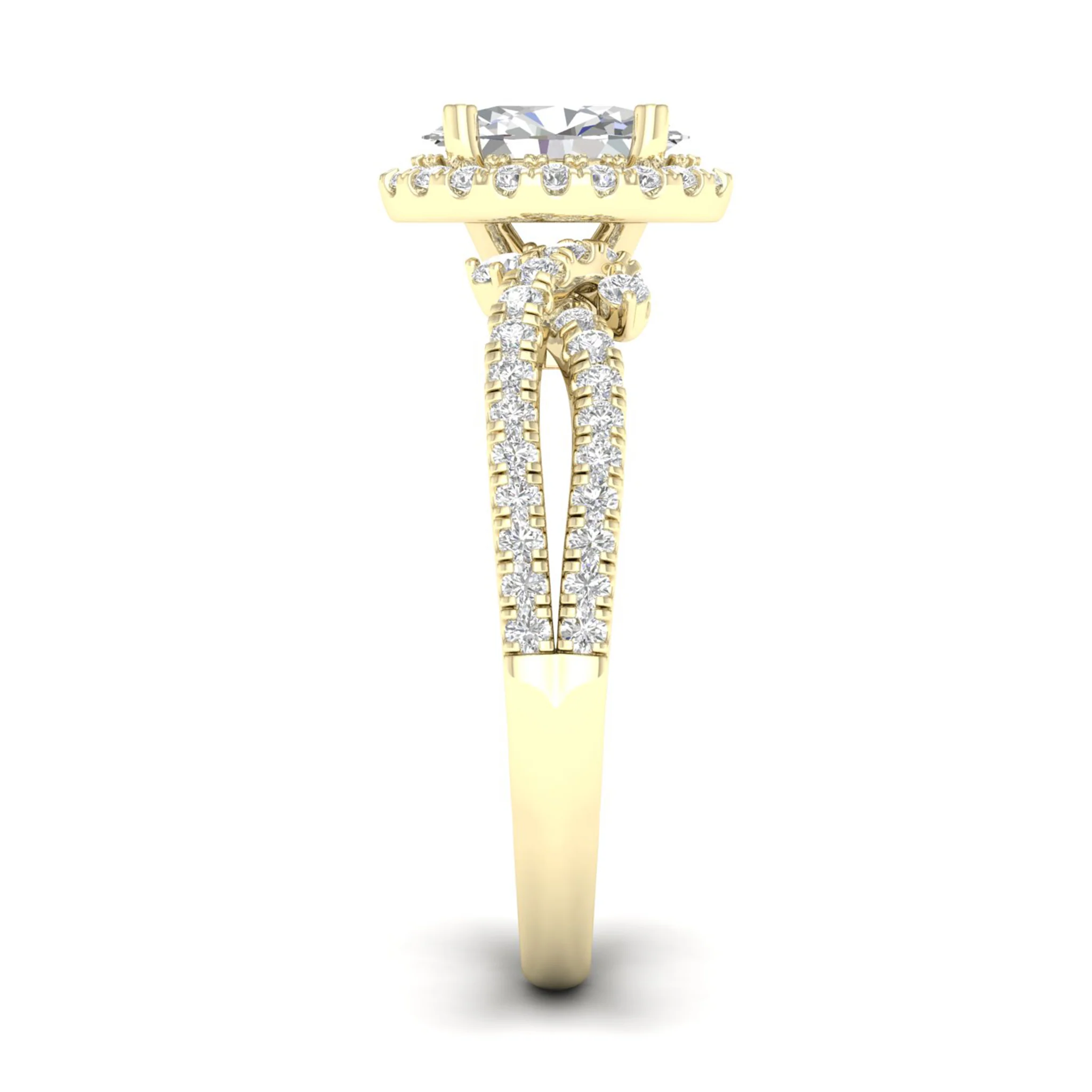 1 5/8 ctw Oval Halo Split Shank Engagement Ring - Image 4