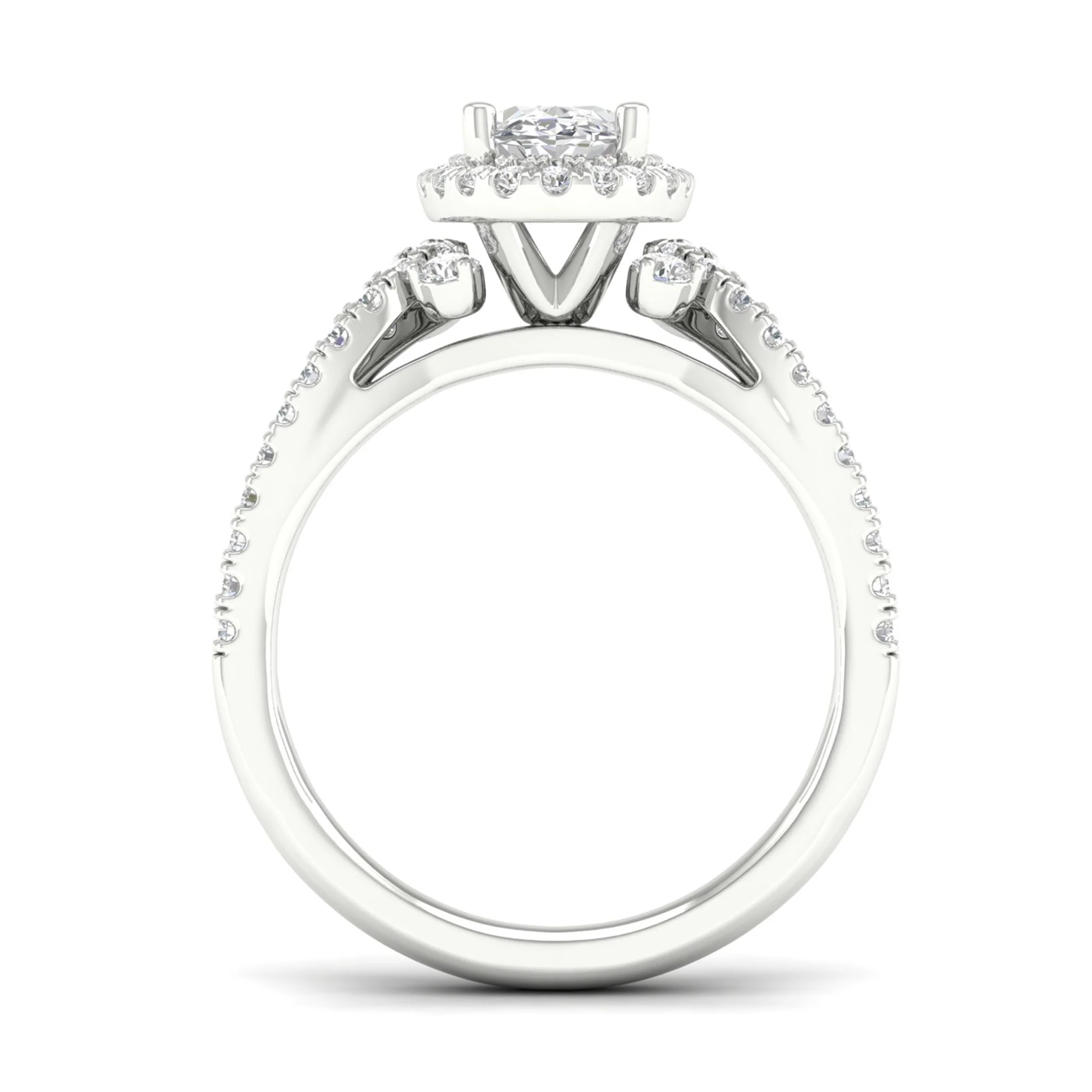 1 5/8 ctw Oval Halo Split Shank Engagement Ring - Image 6