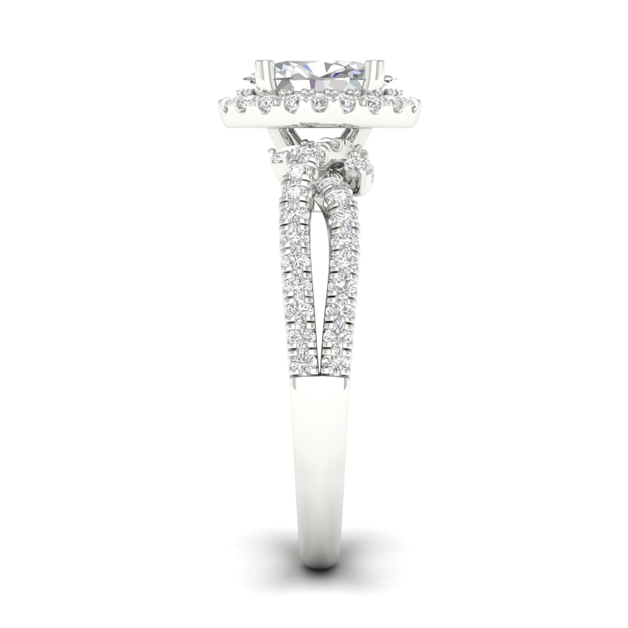1 5/8 ctw Oval Halo Split Shank Engagement Ring - Image 7