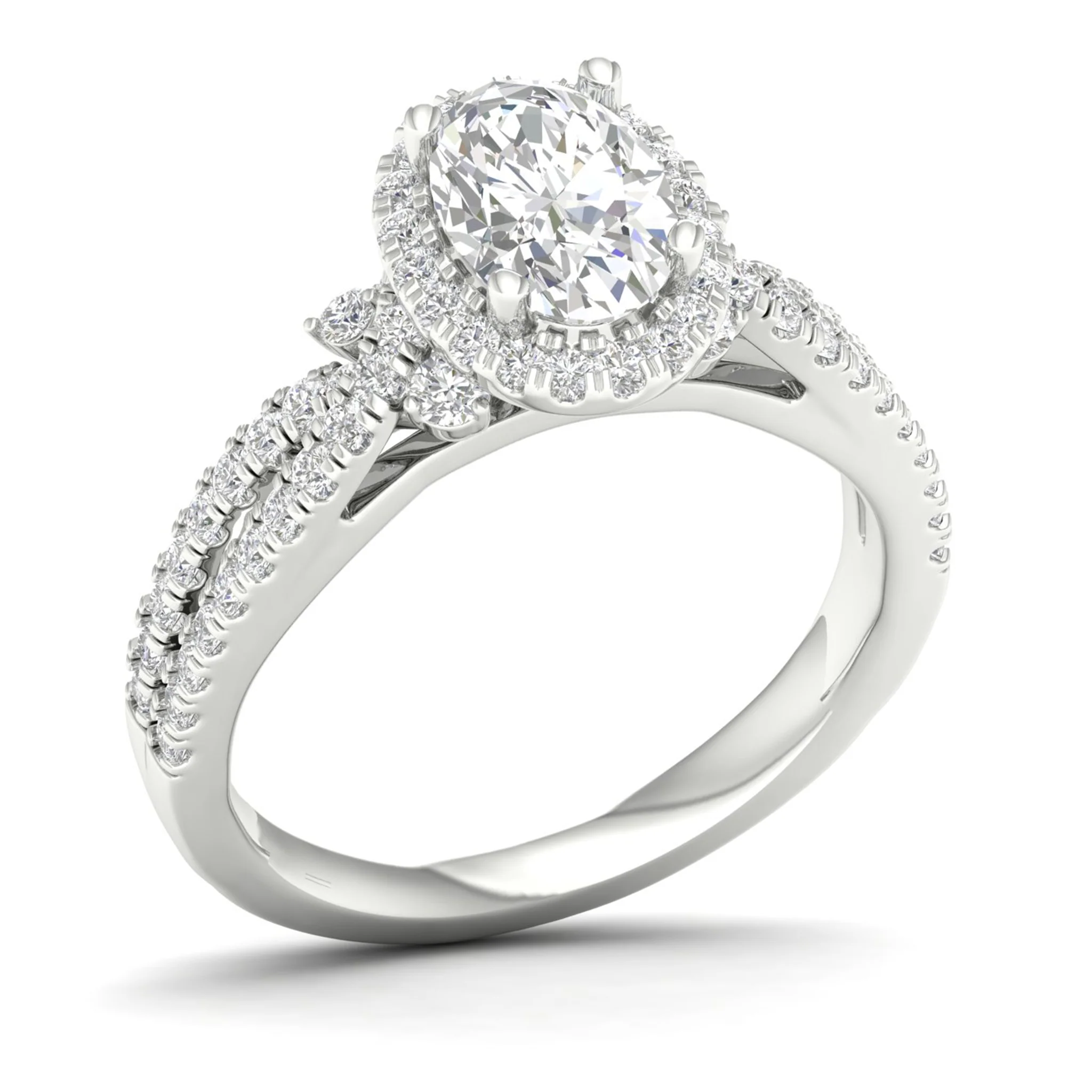 1 5/8 ctw Oval Halo Split Shank Engagement Ring - Image 8