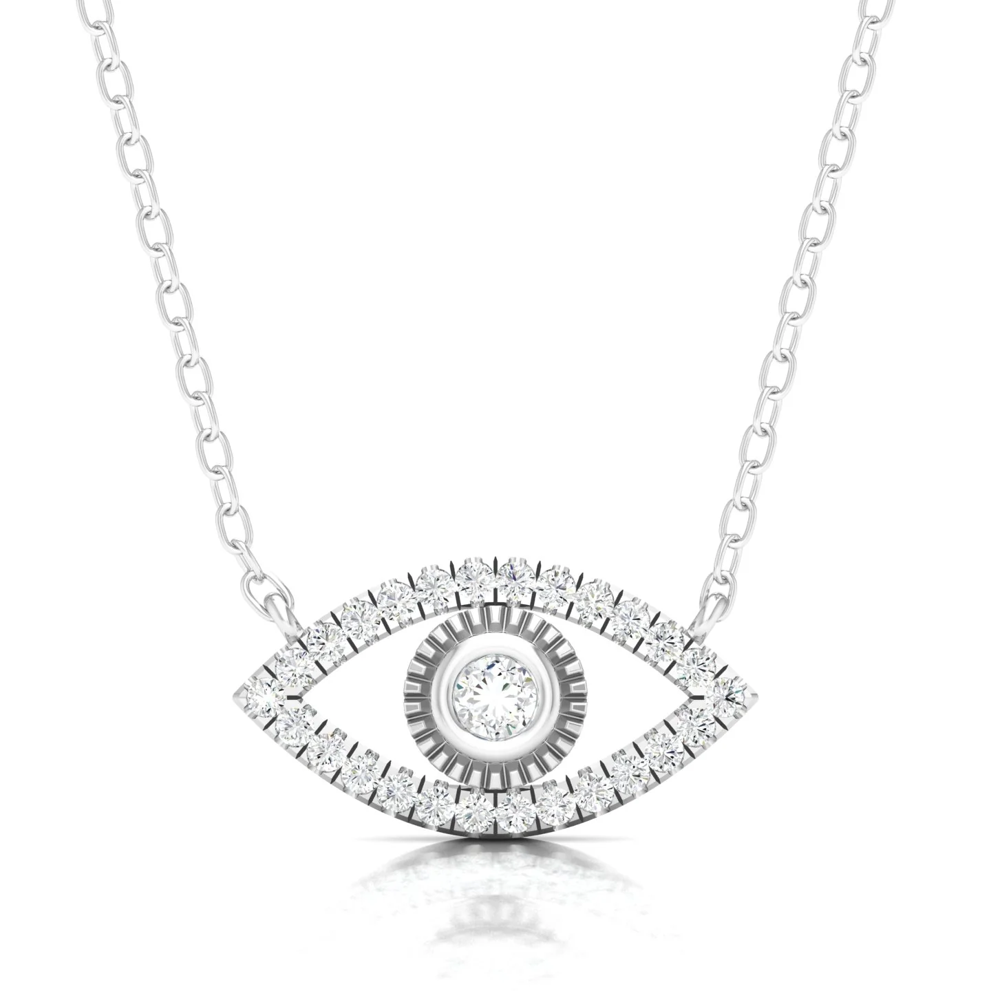 1/5 Ctw Evil Eye Miligrain Fashion Pendant - Image 4