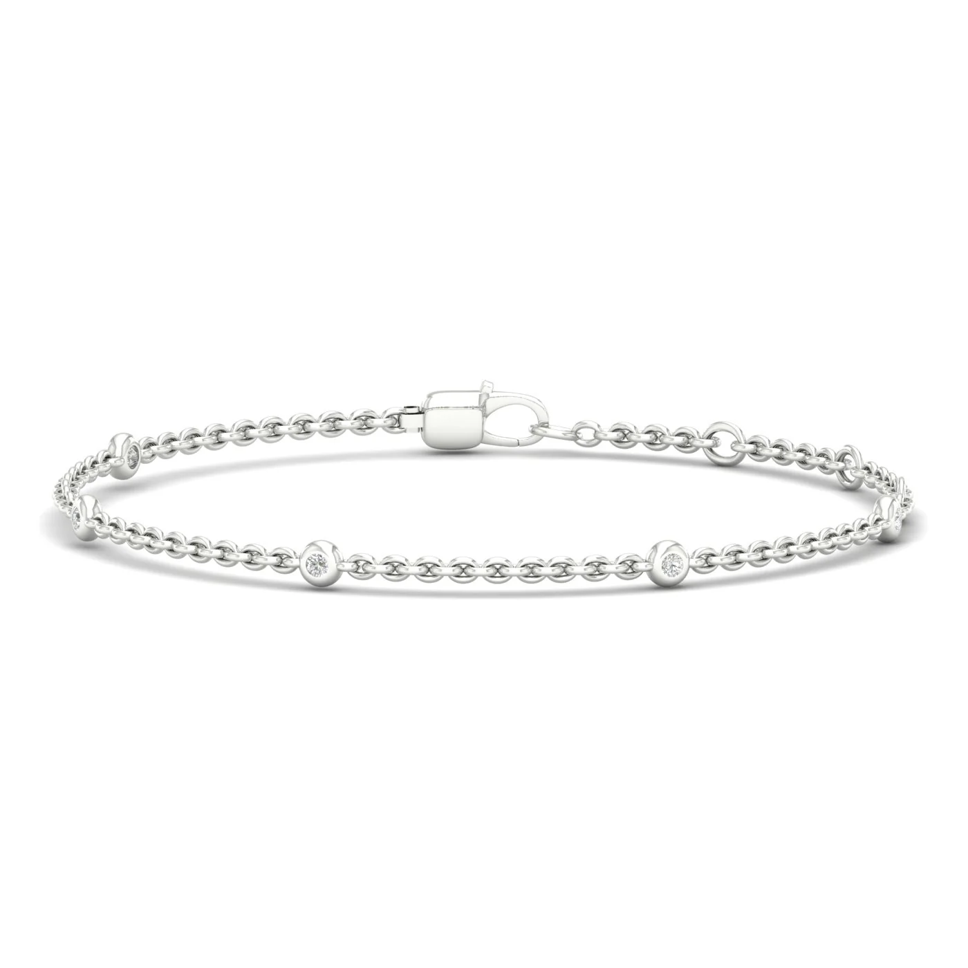 1/6 Ctw 5 Stone Station Fashion Bracelet - Image 3