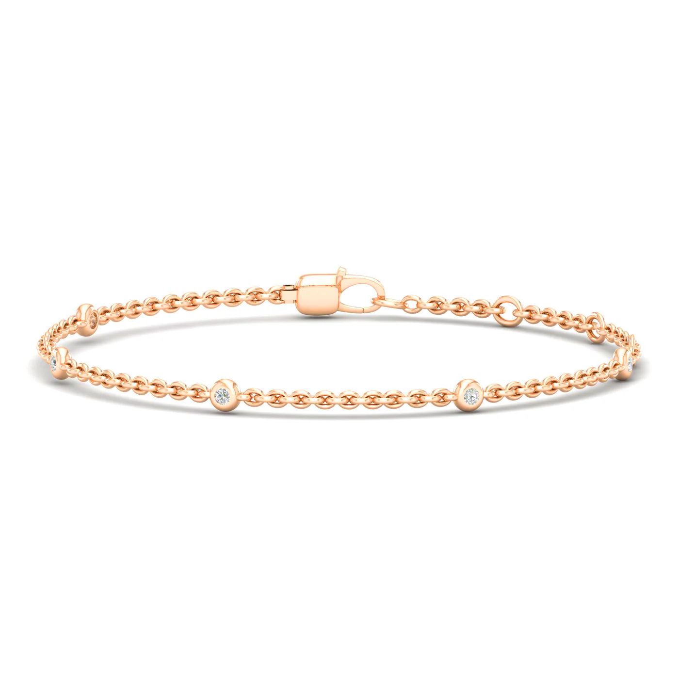 1/6 Ctw 5 Stone Station Fashion Bracelet - Image 6