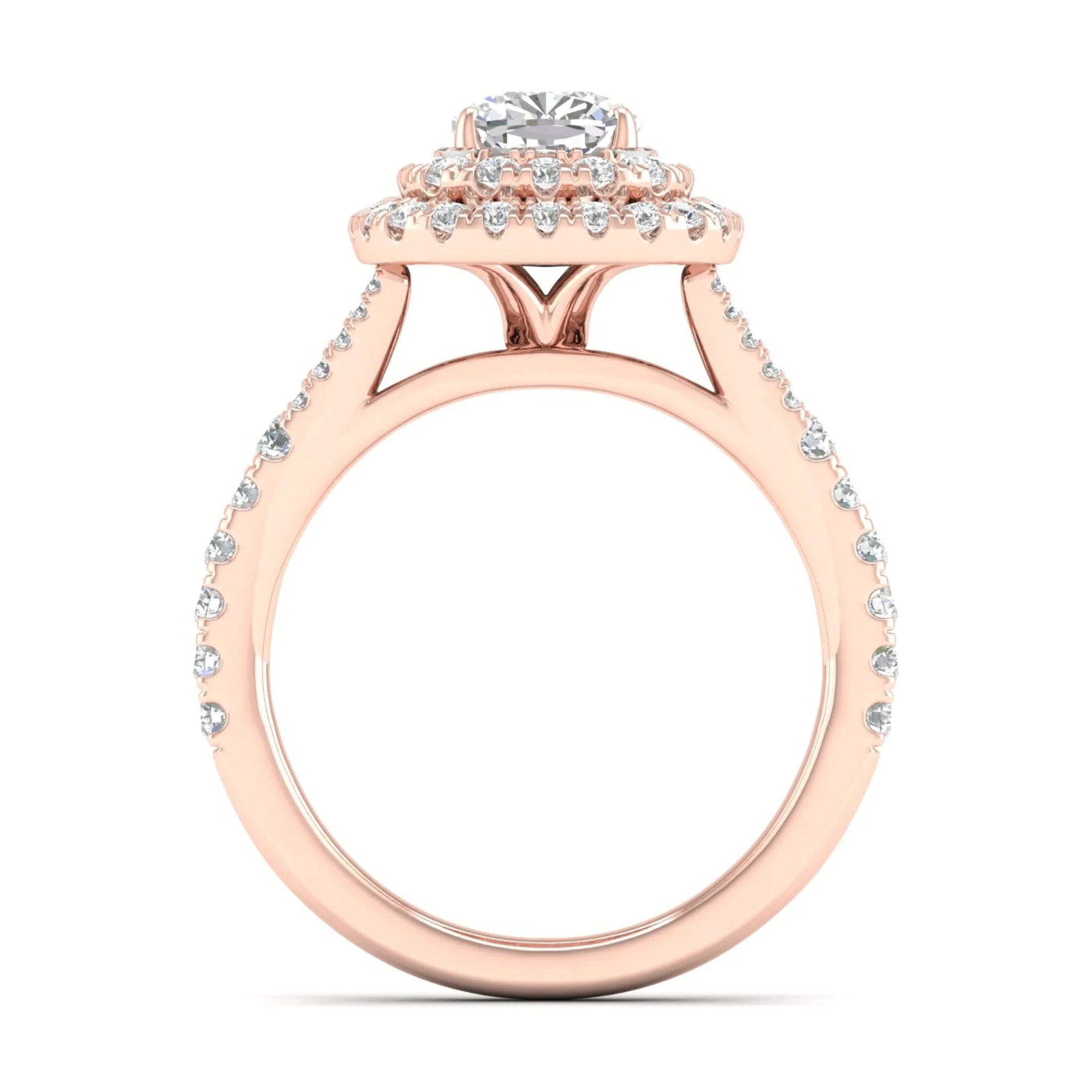 1 7/8 ctw Cushion Double Halo Classic Split Shank Ring - Image 10