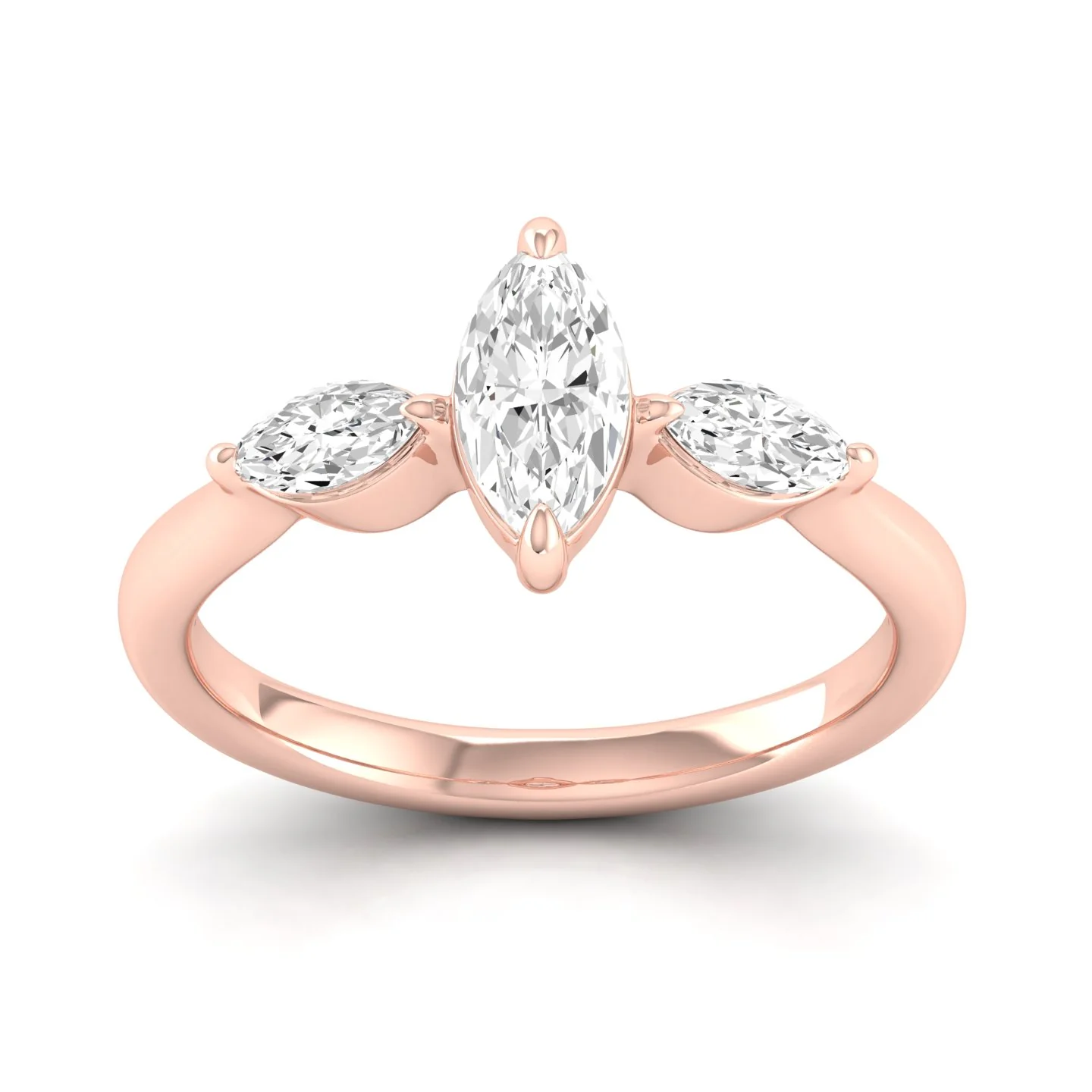 1 Ctw Marquise Three Stone Ring - Image 9