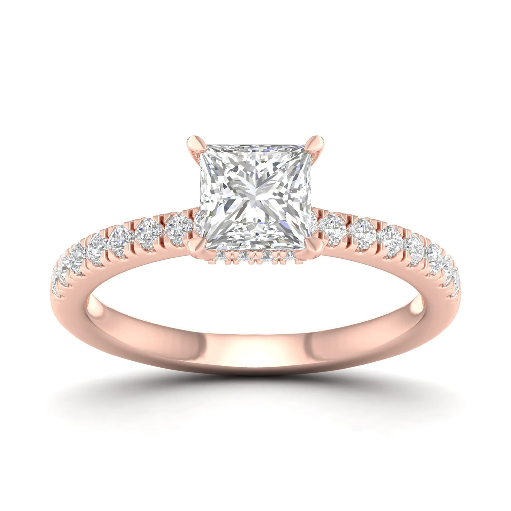 1 ctw Princess Classic Hidden Halo Ring - Image 9