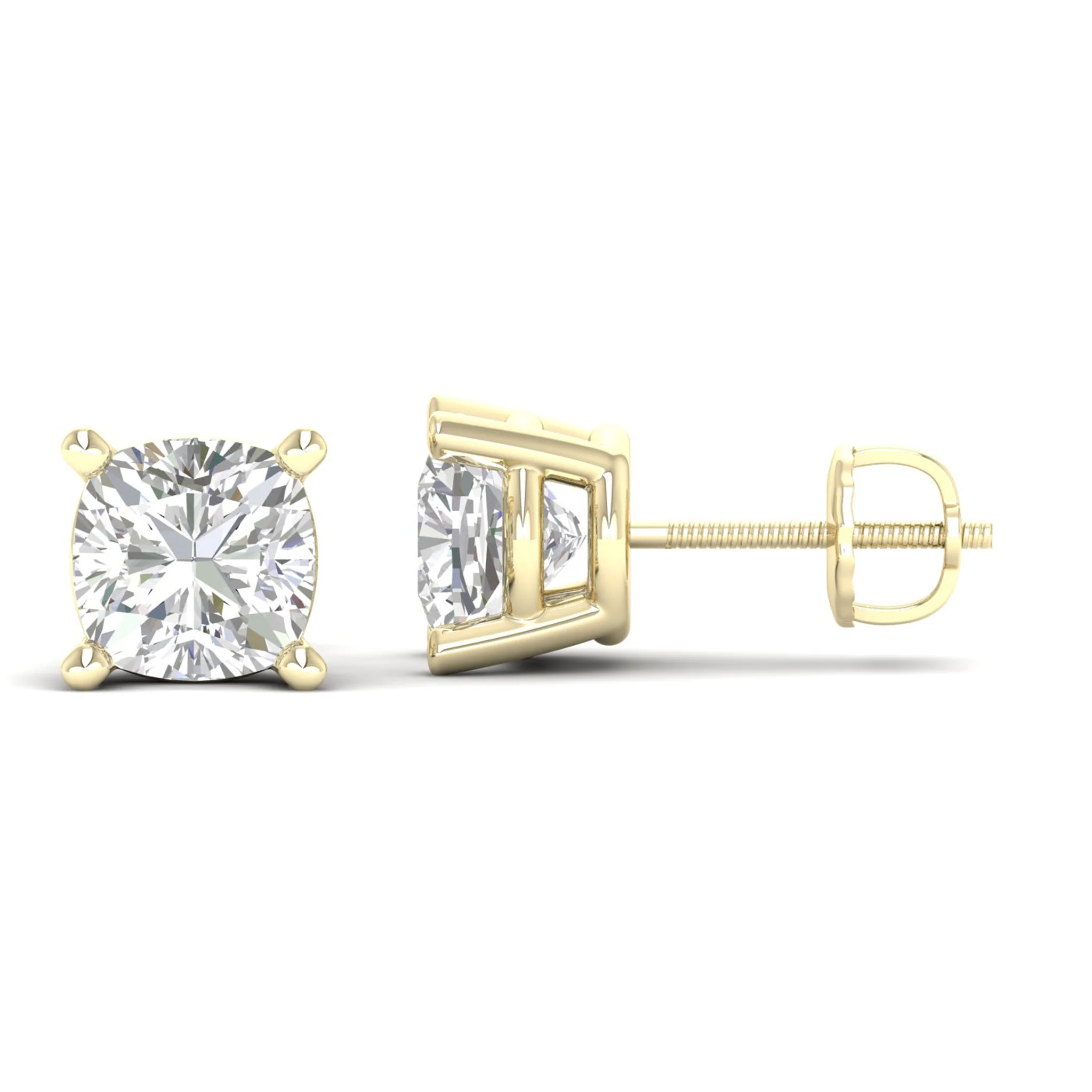 10 ctw Classic Cushion Solitaire Ear Stud - Image 3