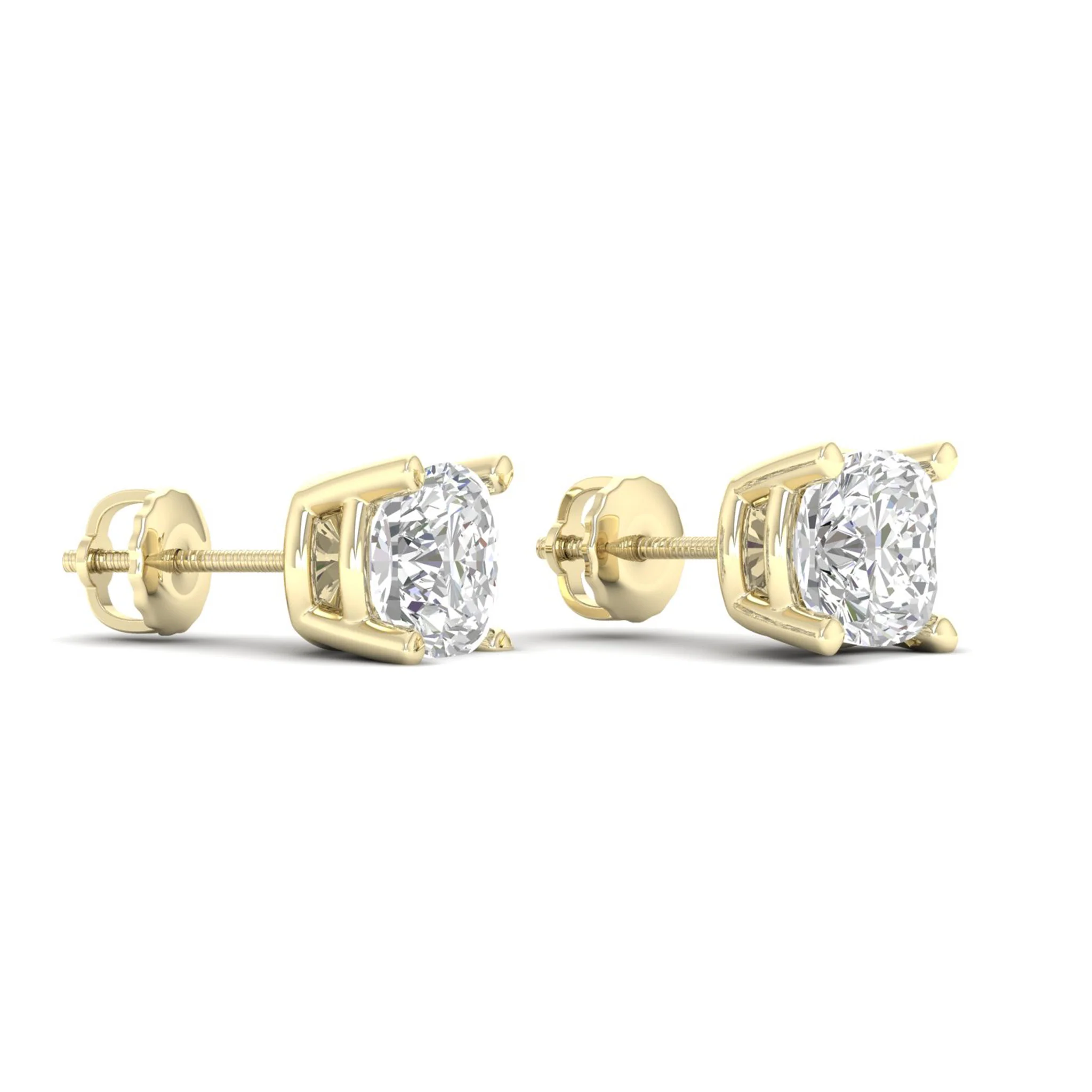 10 ctw Classic Cushion Solitaire Ear Stud - Image 4