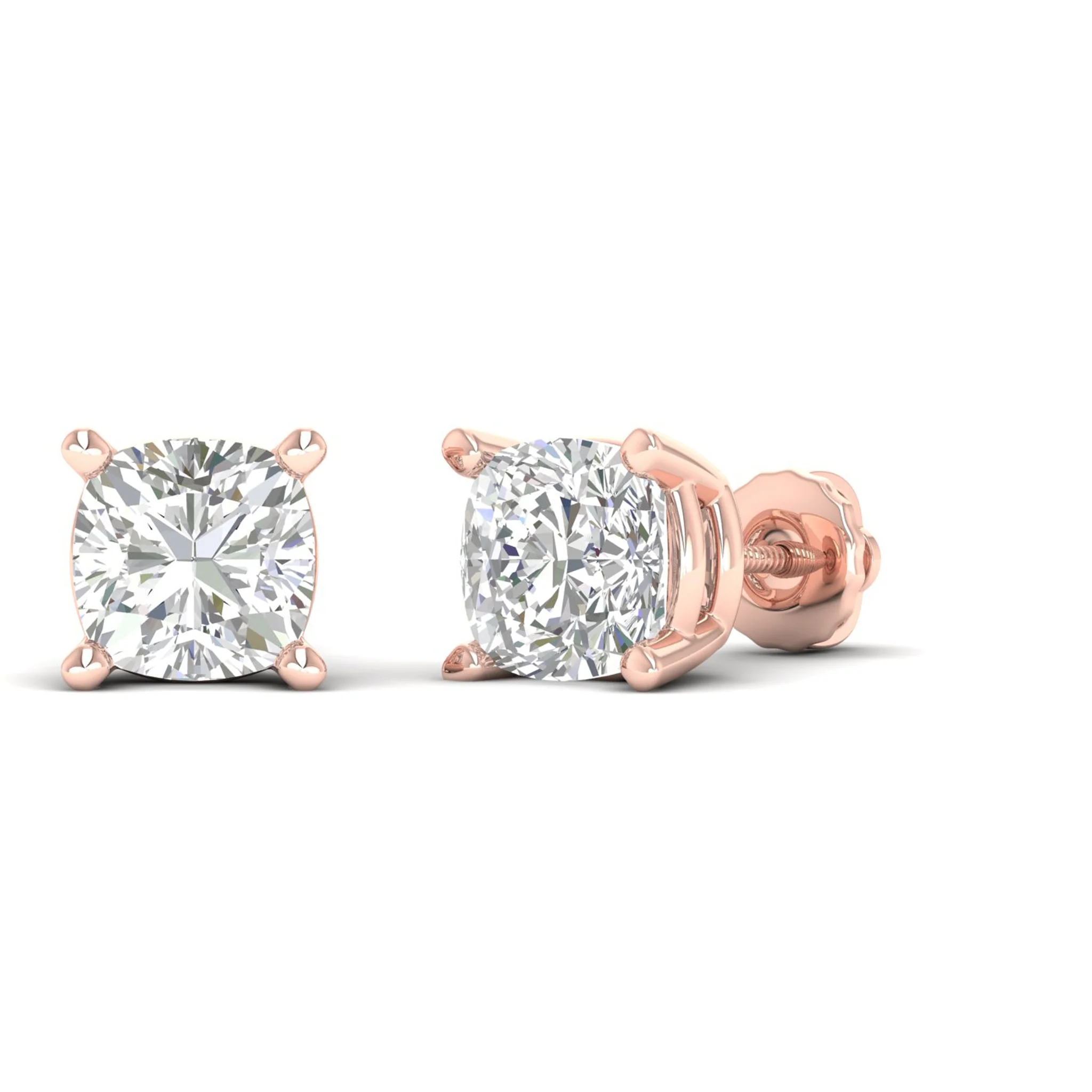 10 ctw Classic Cushion Solitaire Ear Stud - Image 9