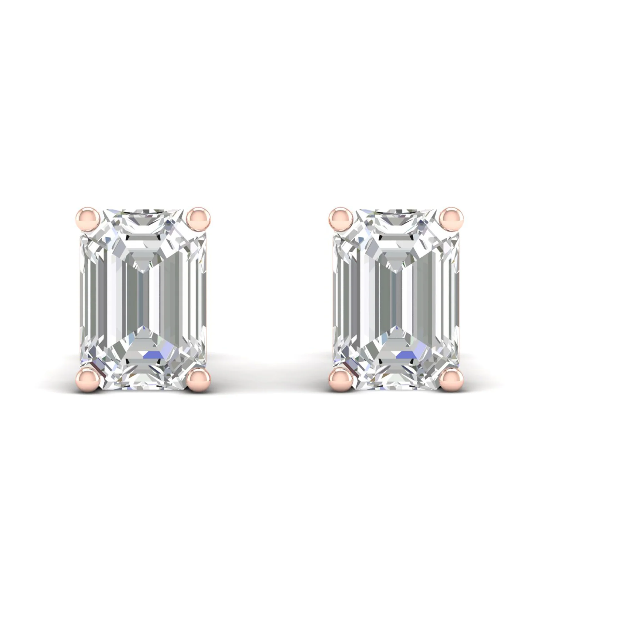 10 ctw Classic Emerald Solitaire Ear Stud - Image 10