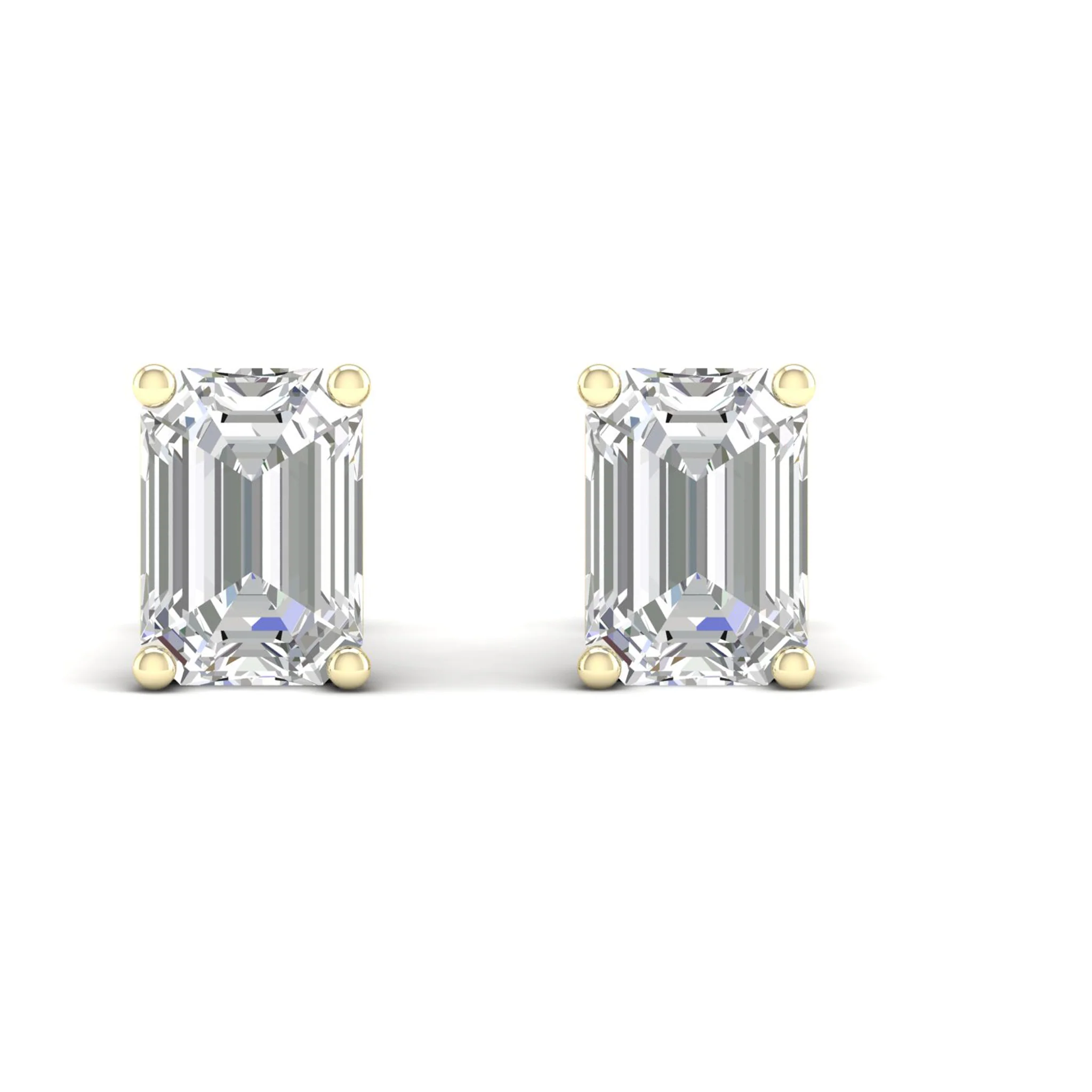 10 ctw Classic Emerald Solitaire Ear Stud - Image 2