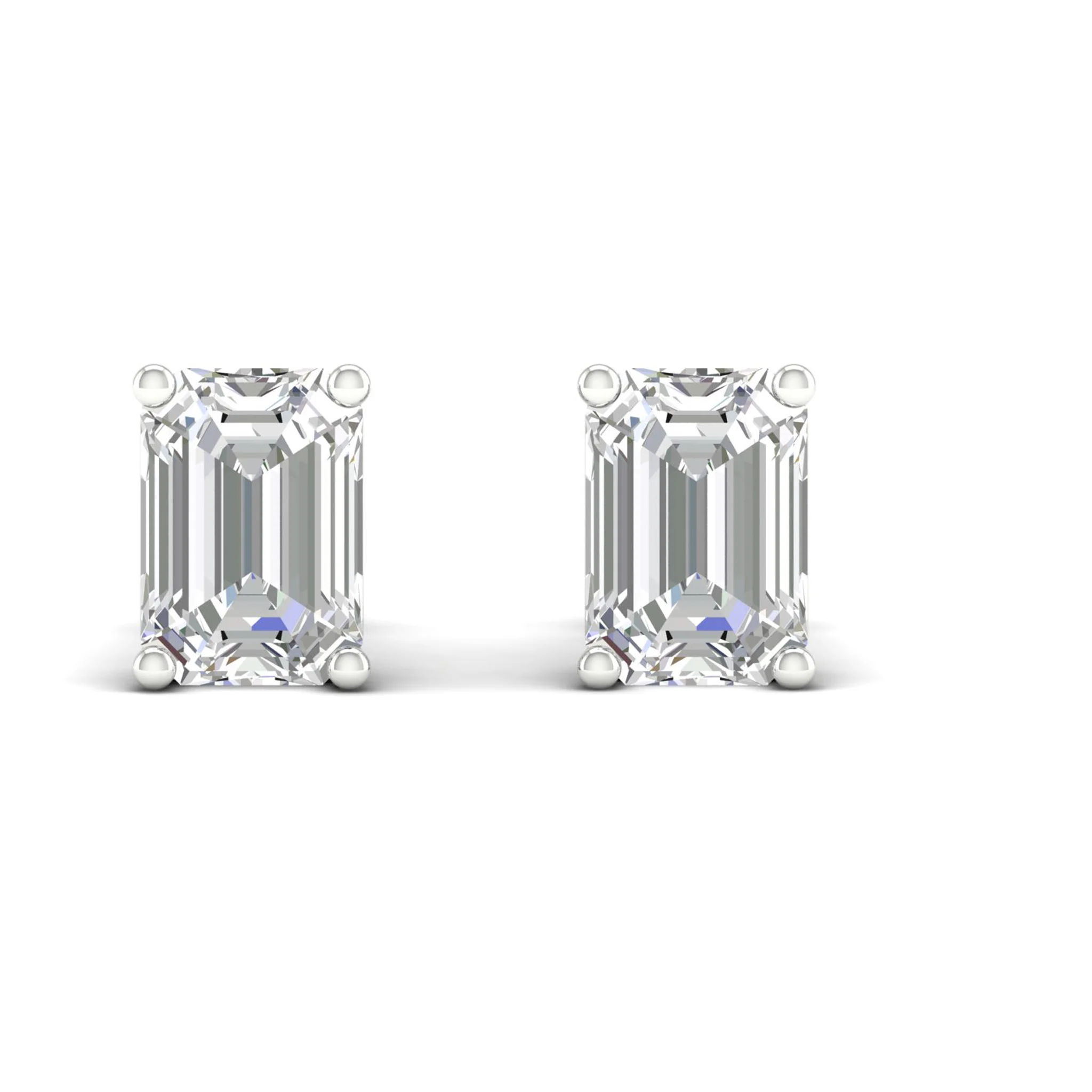 10 ctw Classic Emerald Solitaire Ear Stud - Image 6